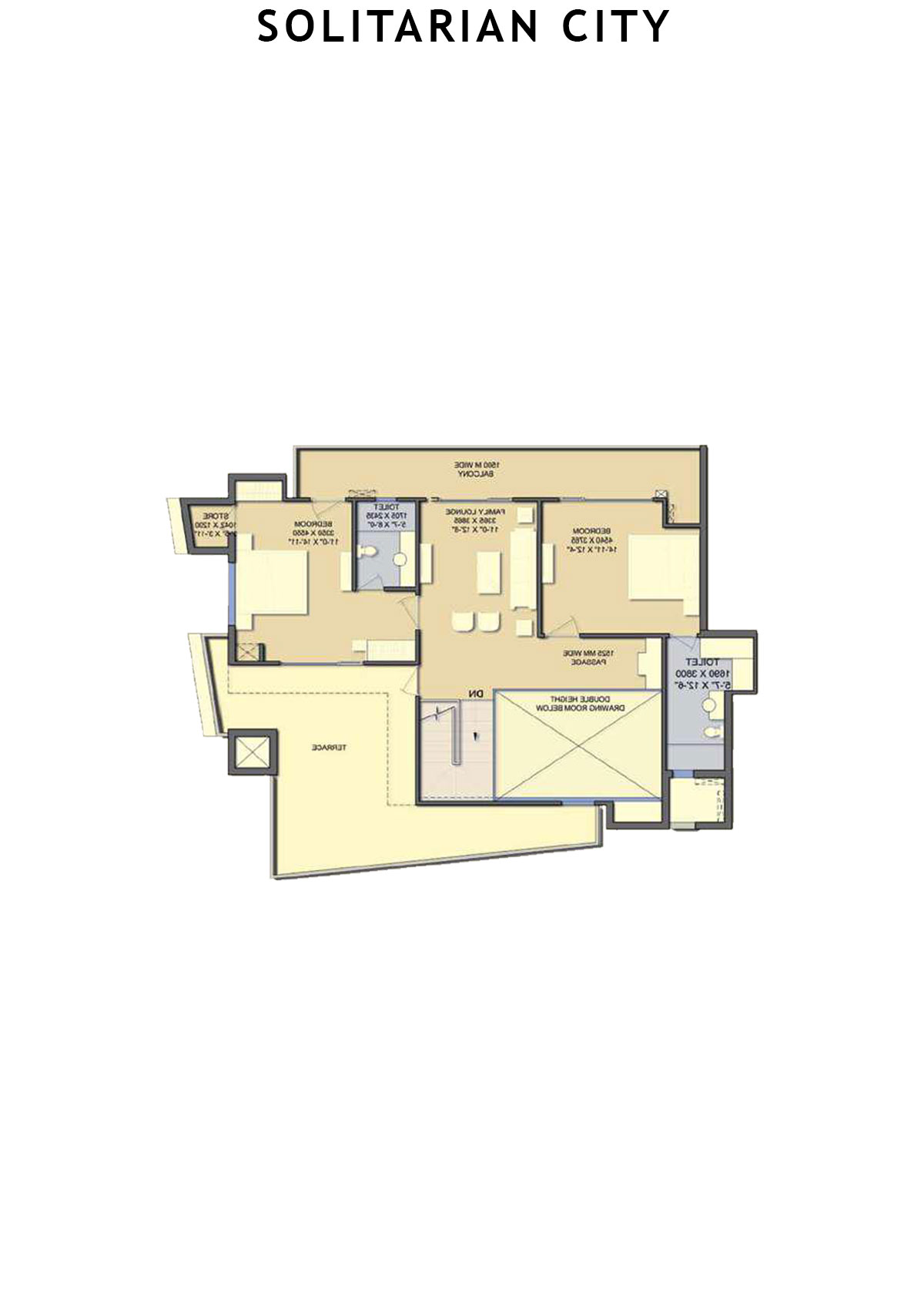 Solitairian City Tower S3 Unit 1 (Penthouse) Floor Plan