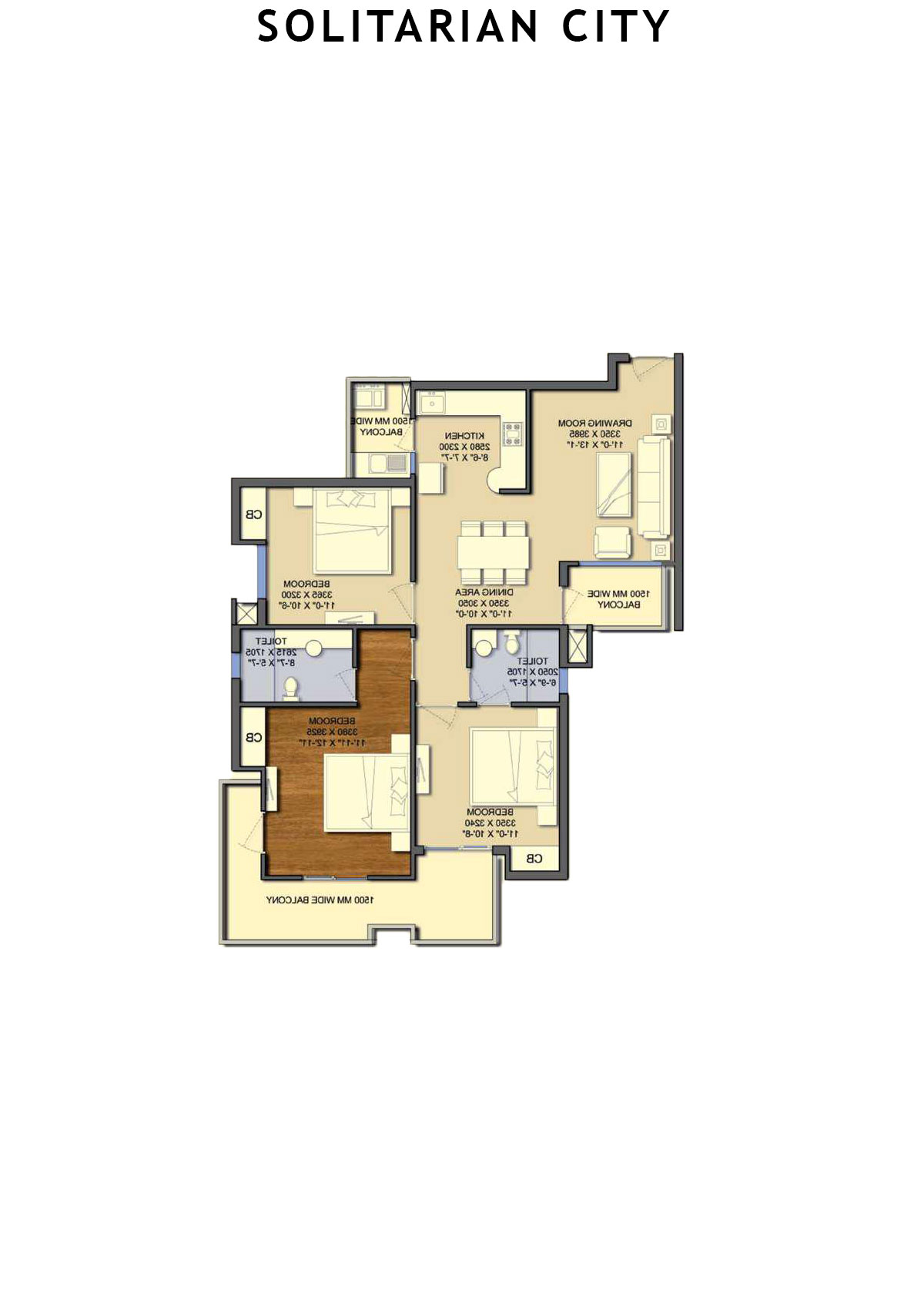 Solitairian City Tower S3 Unit 4 Floor Plan