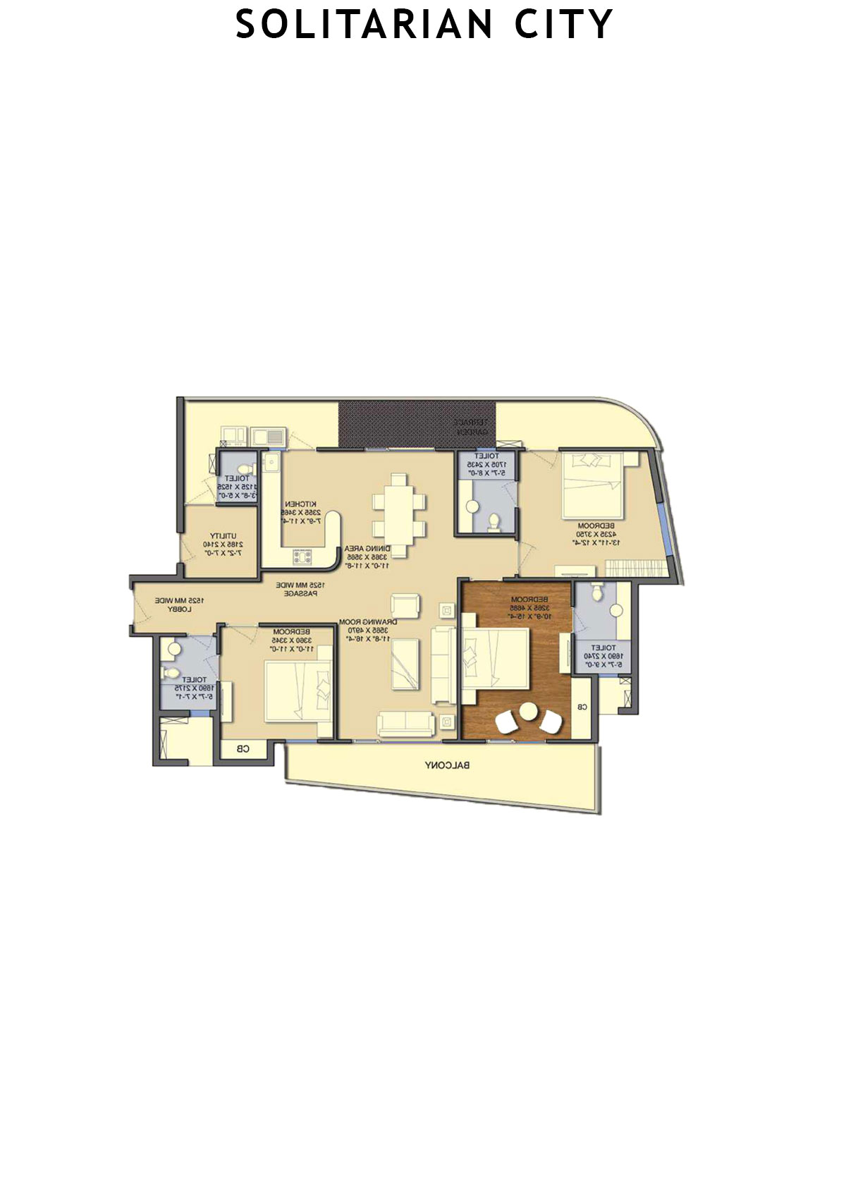 Solitairian City Tower S4 Unit 1 Floor Plan