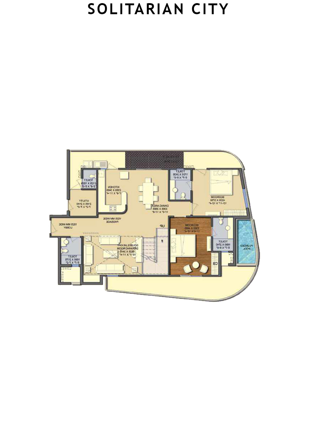 Solitairian City Tower S4 Unit 1 (Penthouse) Floor Plan