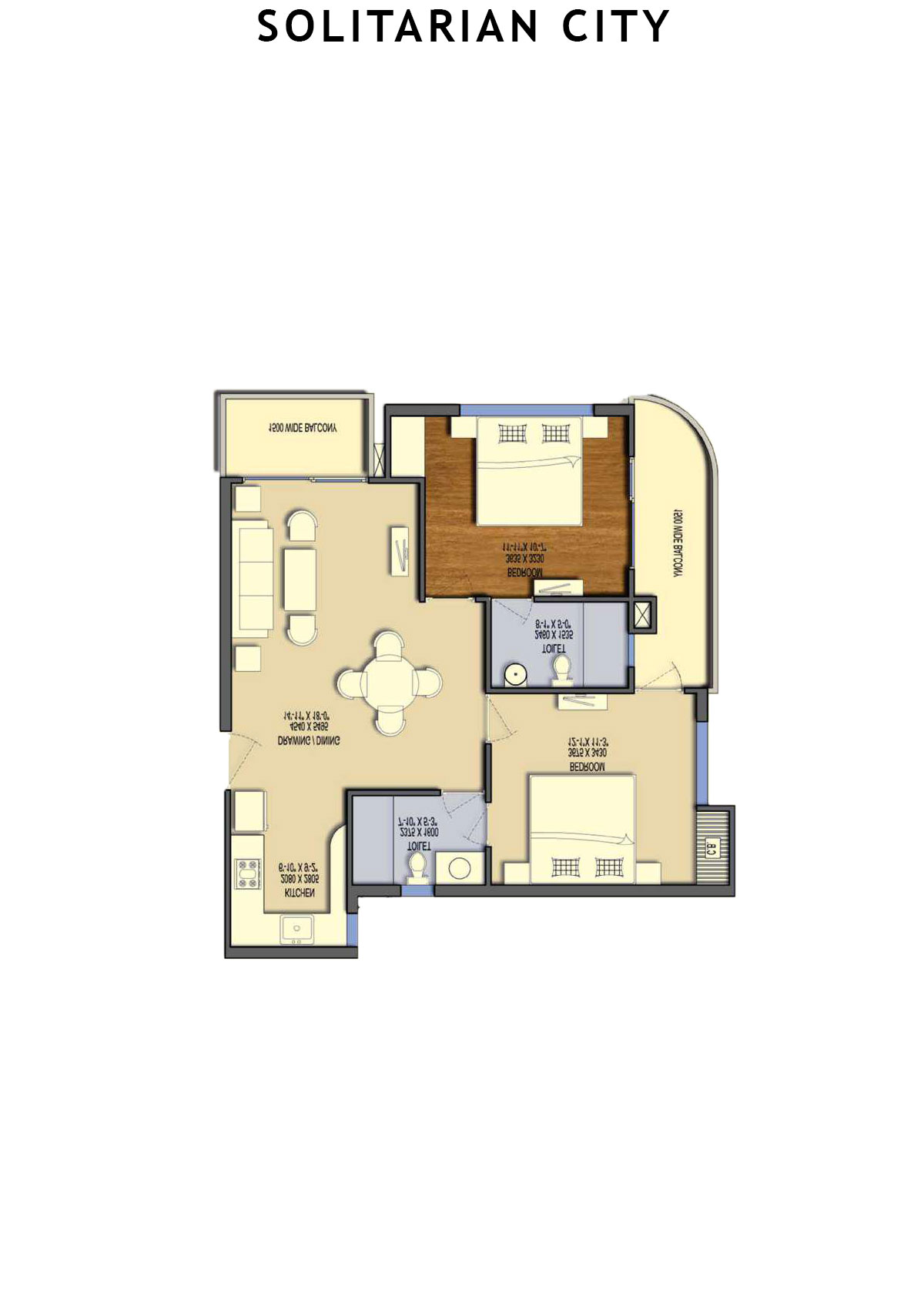 Solitairian City Tower S5 Unit 2 Floor Plan