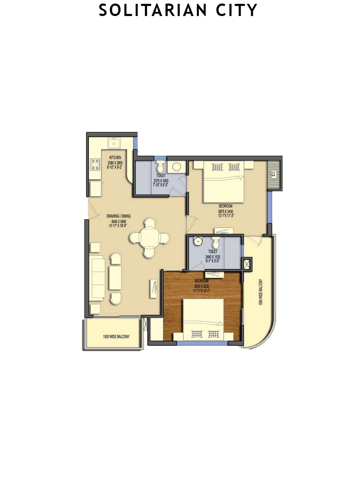Solitairian City Tower S5 Unit 4 Floor Plan