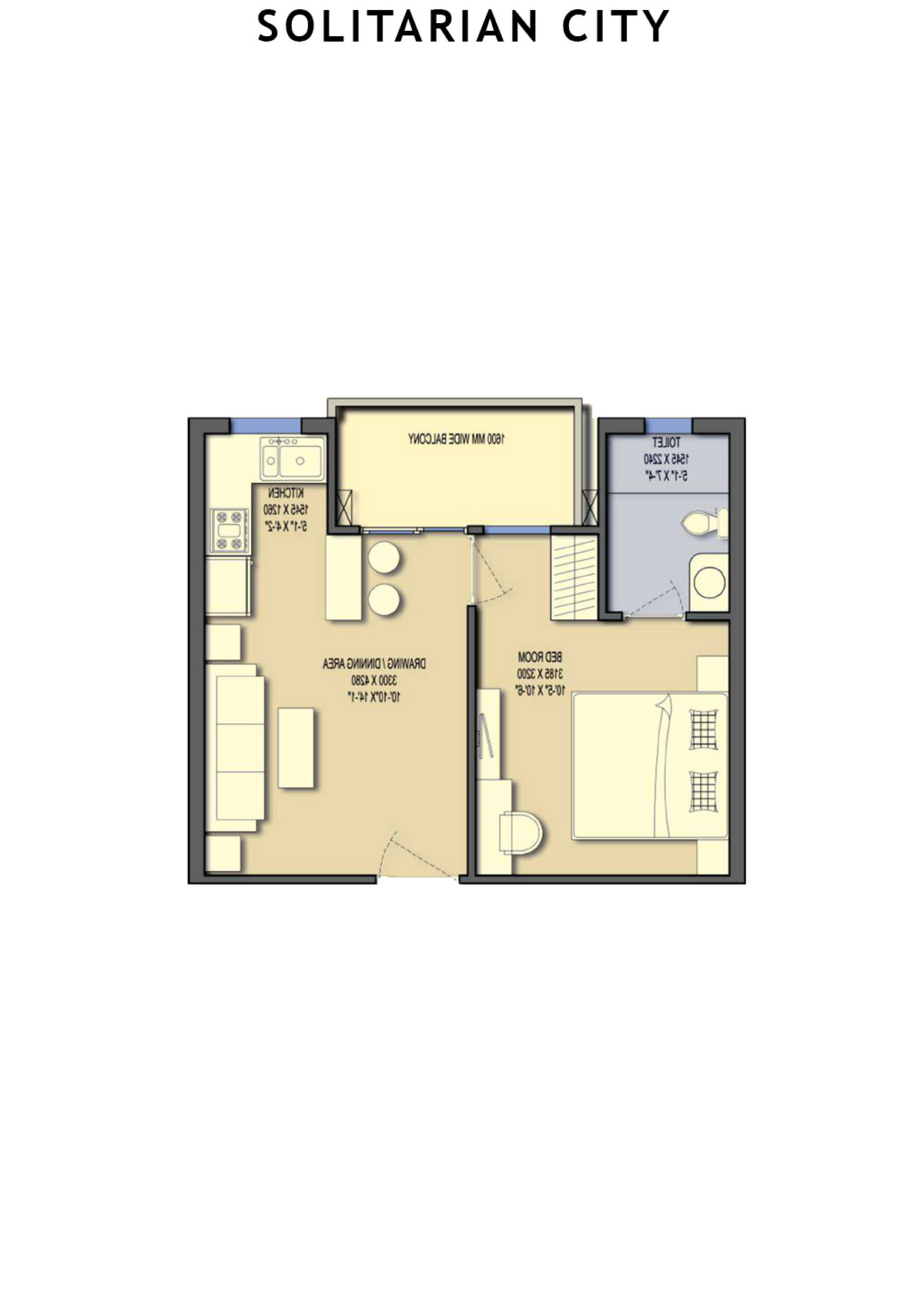Solitairian City Tower T1 Unit 1 Floor Plan