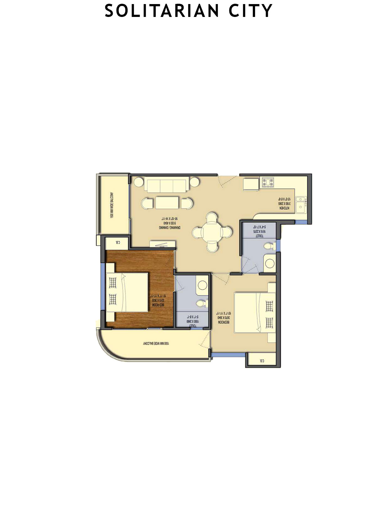Solitairian City Tower T1 Unit 8 Floor Plan