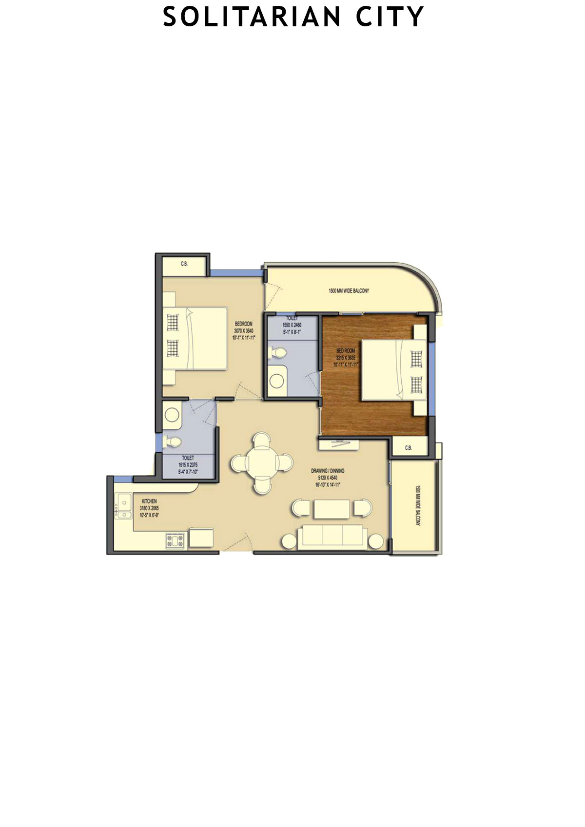 Solitairian City Tower T2 Unit 1 Floor Plan