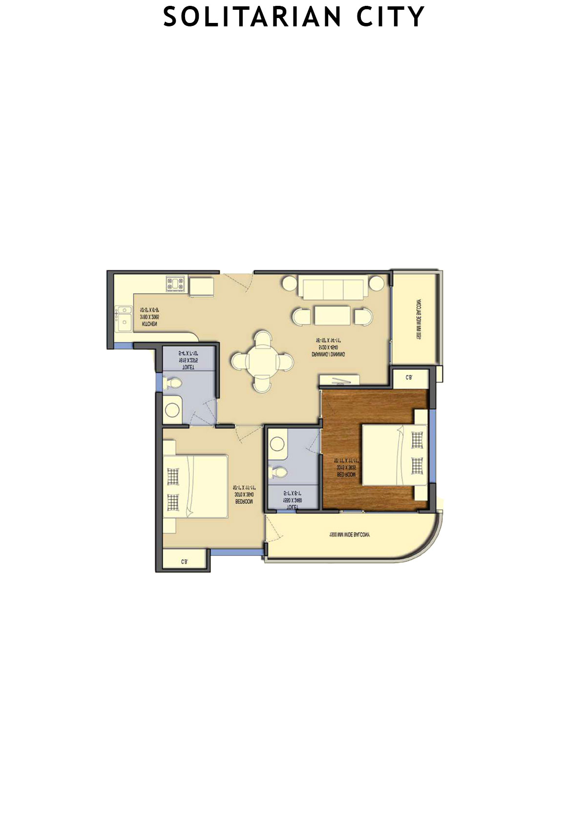 Solitairian City Tower T3 Unit 1 Floor Plan