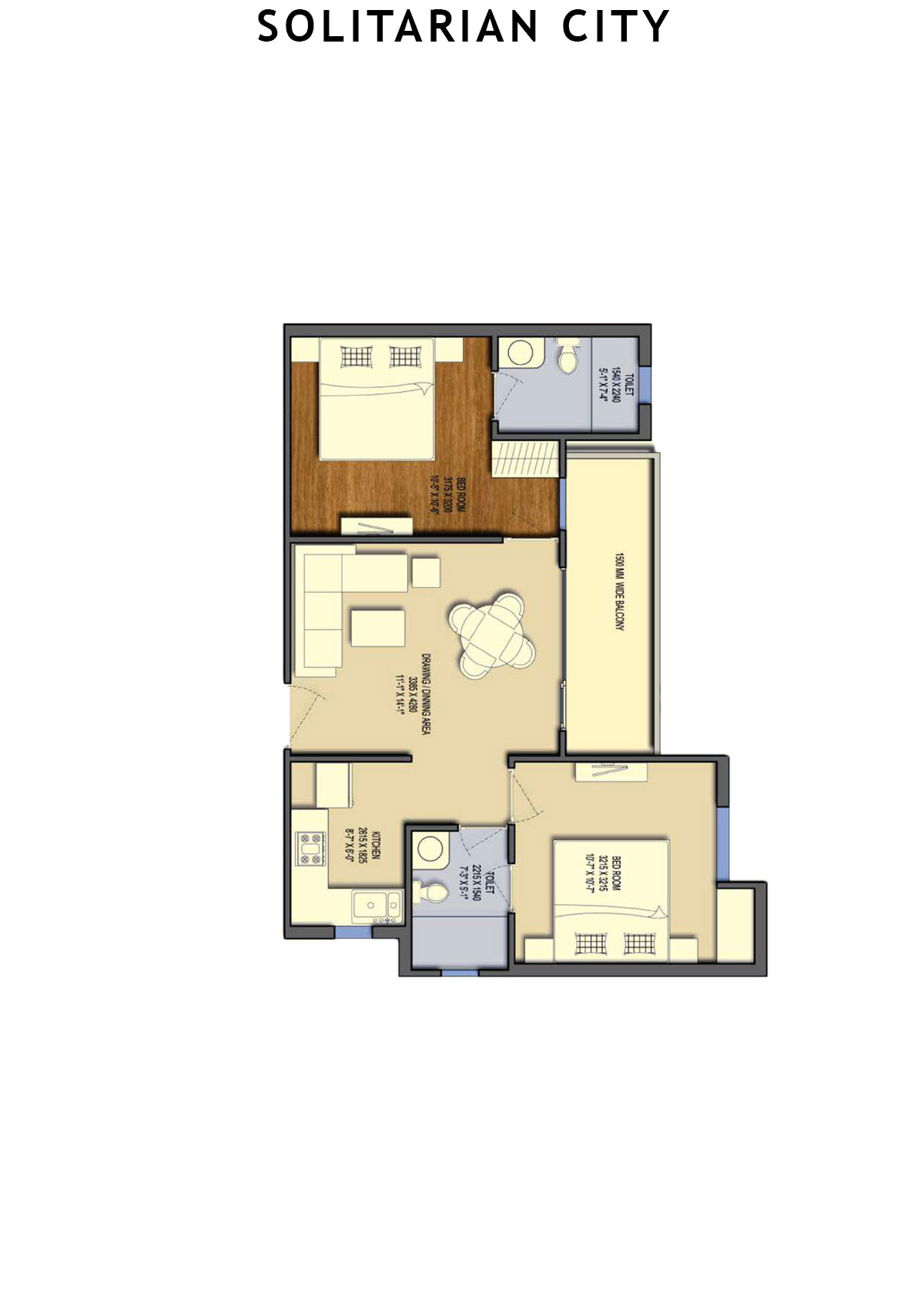 Solitairian City Tower T3 Unit 6 Floor Plan