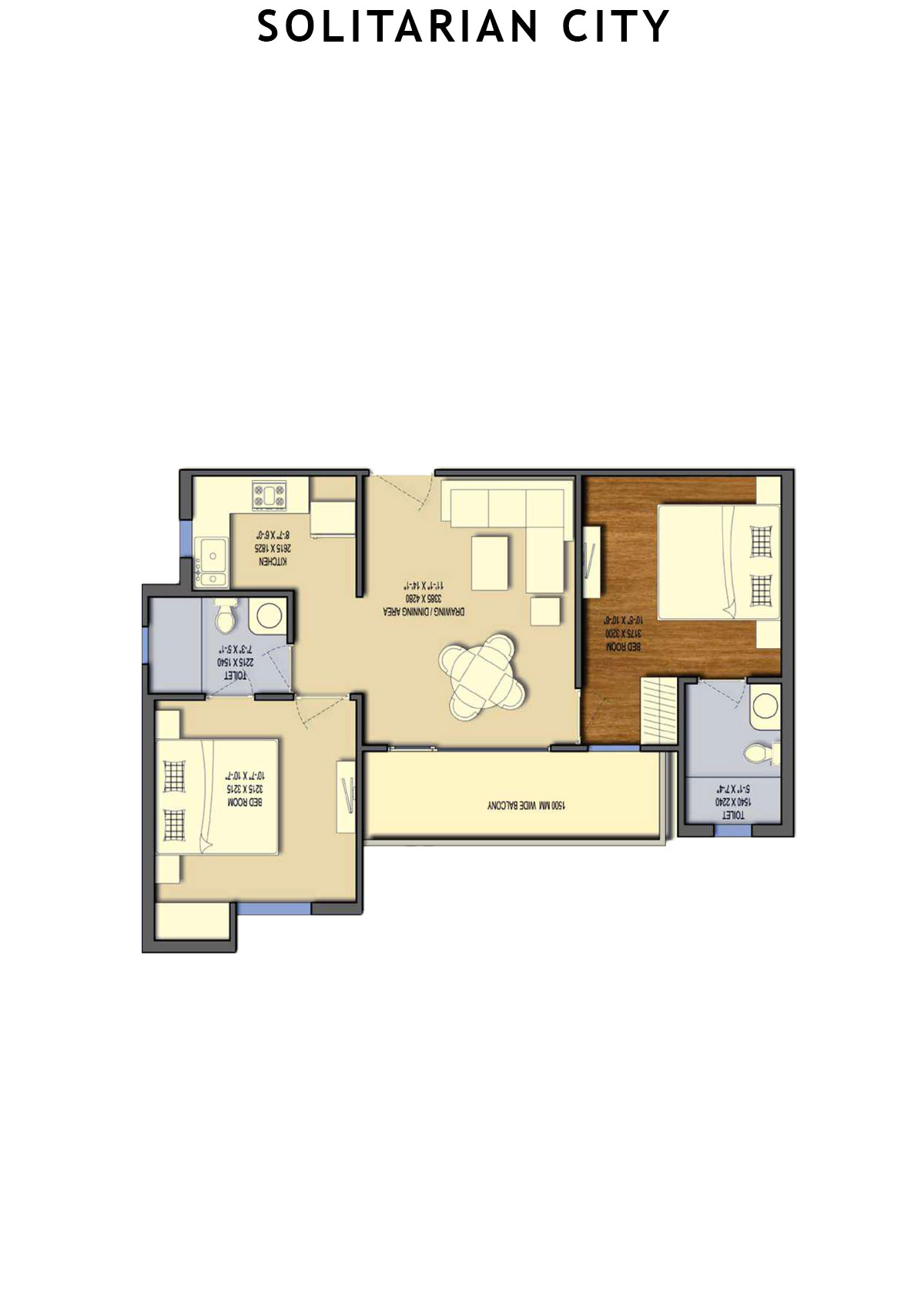 Solitairian City Tower T4 Unit 1 Floor Plan