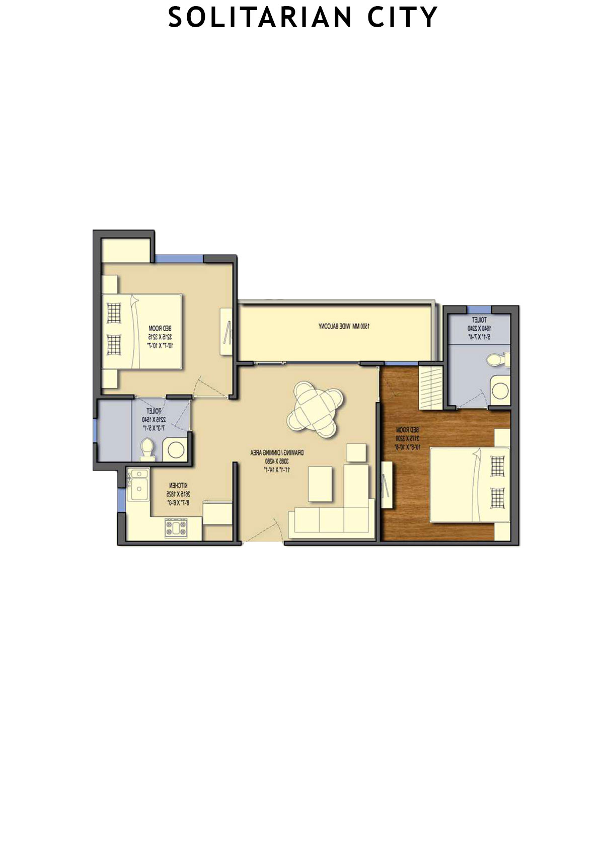 Solitairian City Tower T4 Unit 4 Floor Plan