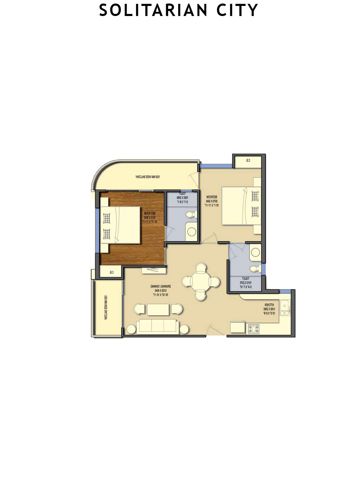 Solitairian City Tower T4 Unit 6 Floor Plan