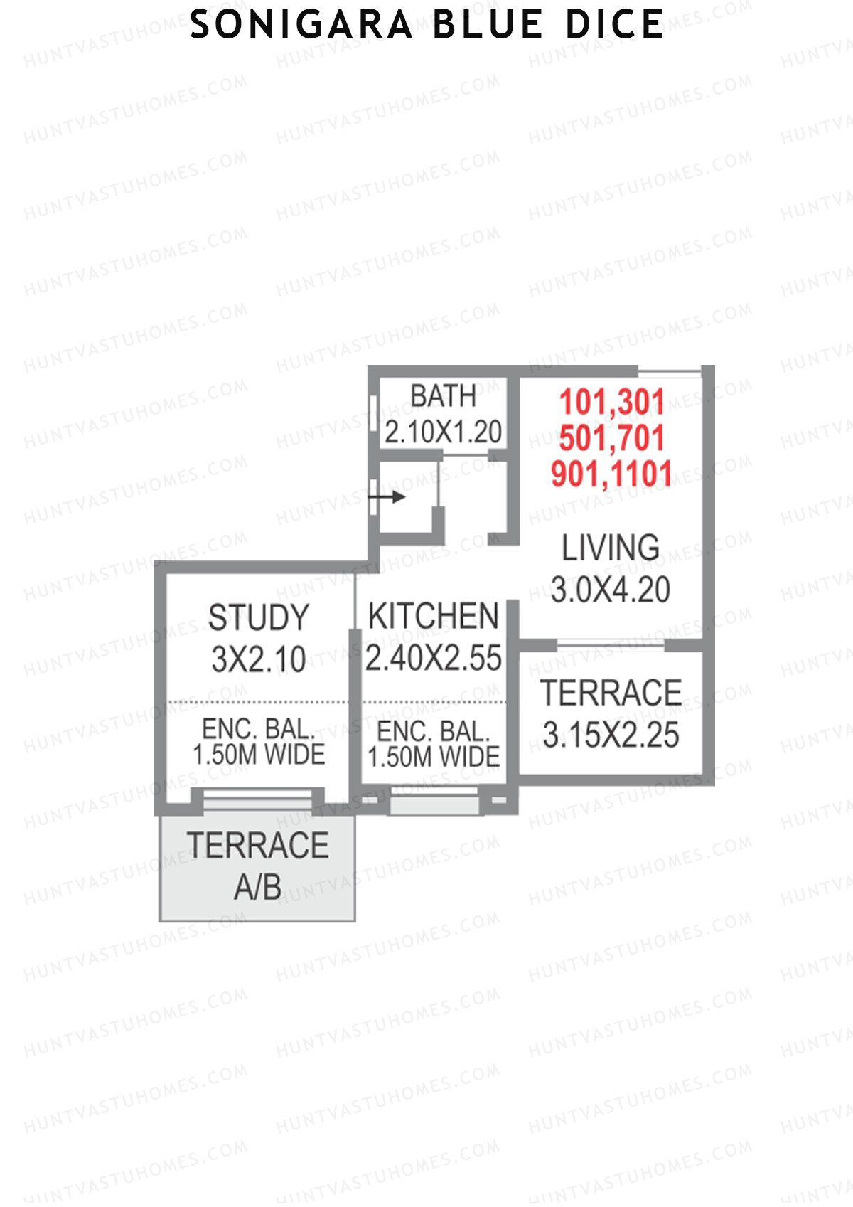 Sonigara Blue dice Block C1 Unit 1 Floor Plan