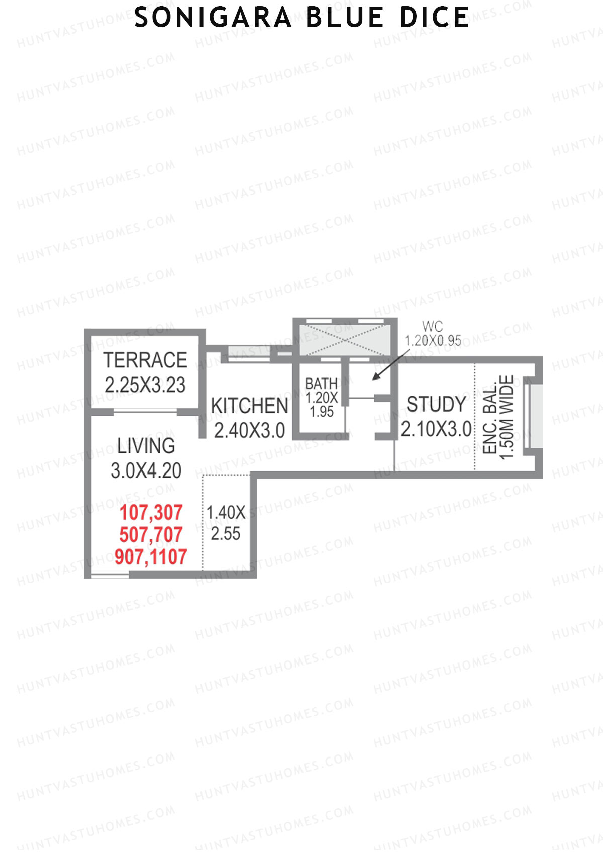 Sonigara Blue dice Block C1 Unit 7 Floor Plan