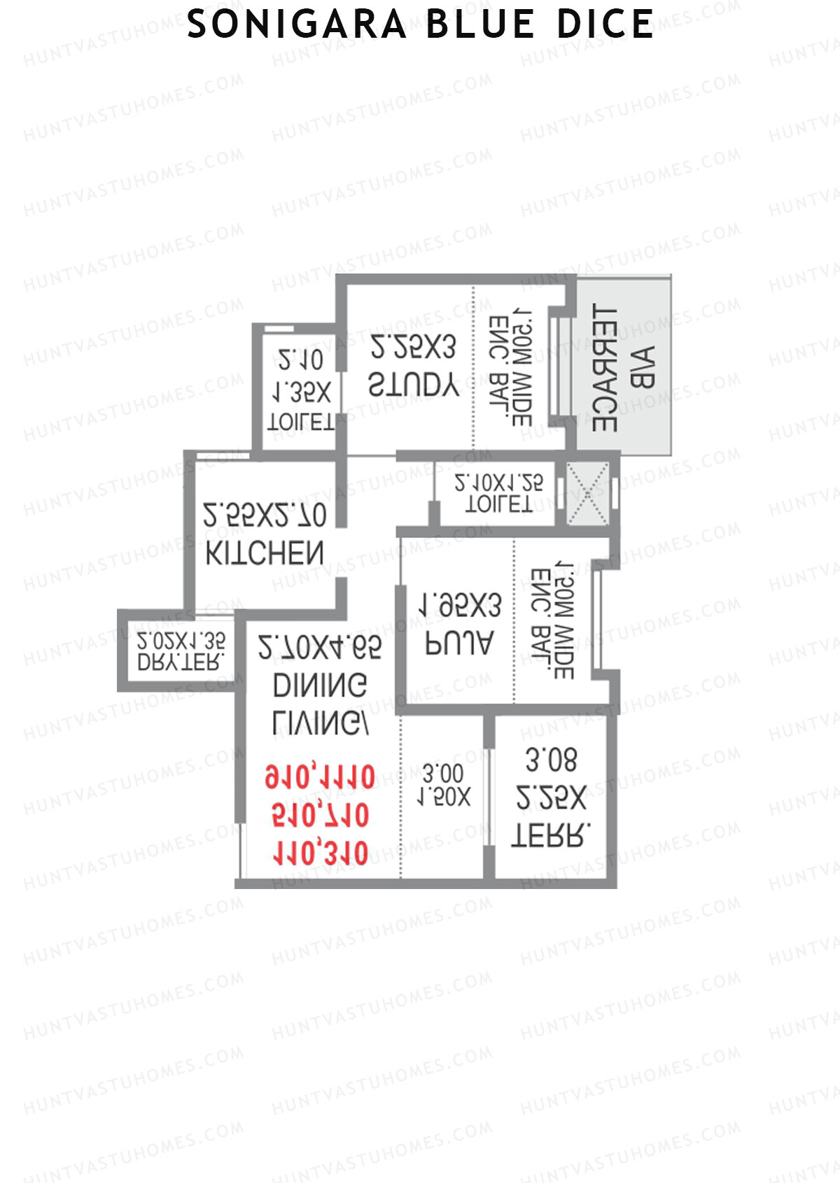 Sonigara Blue dice Block C2 Unit 3 Floor Plan