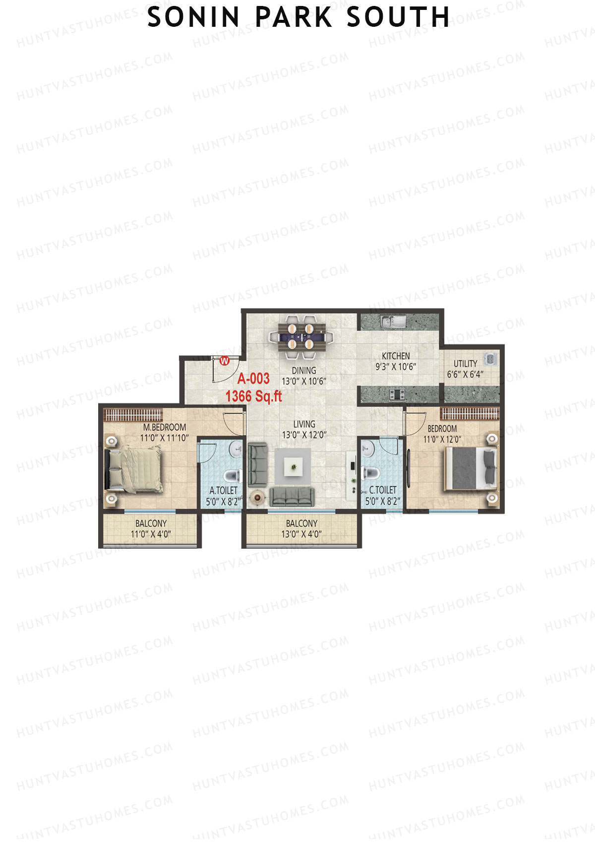 Sonin Park South Block A Unit 3 Floor Plan