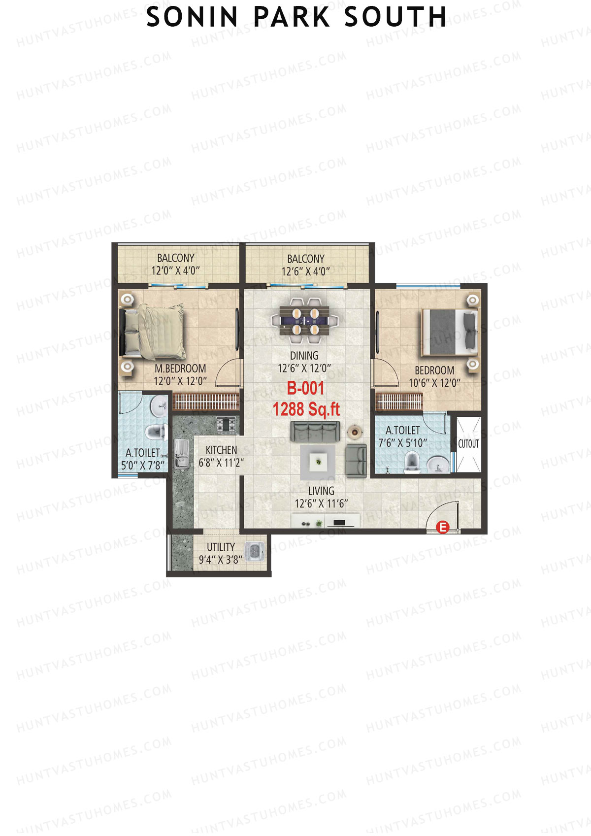 Sonin Park South Block B Unit 1 Floor Plan