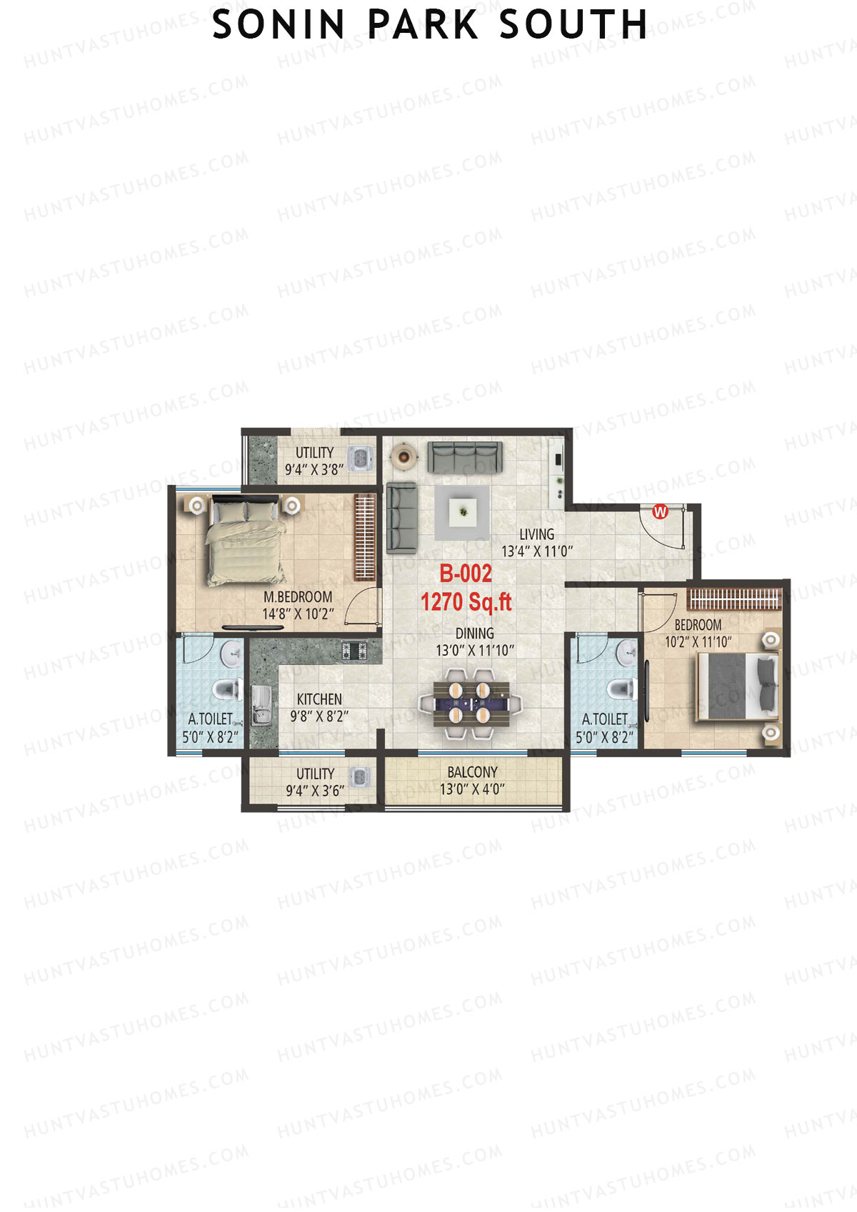 Sonin Park South Block B Unit 2 Floor Plan