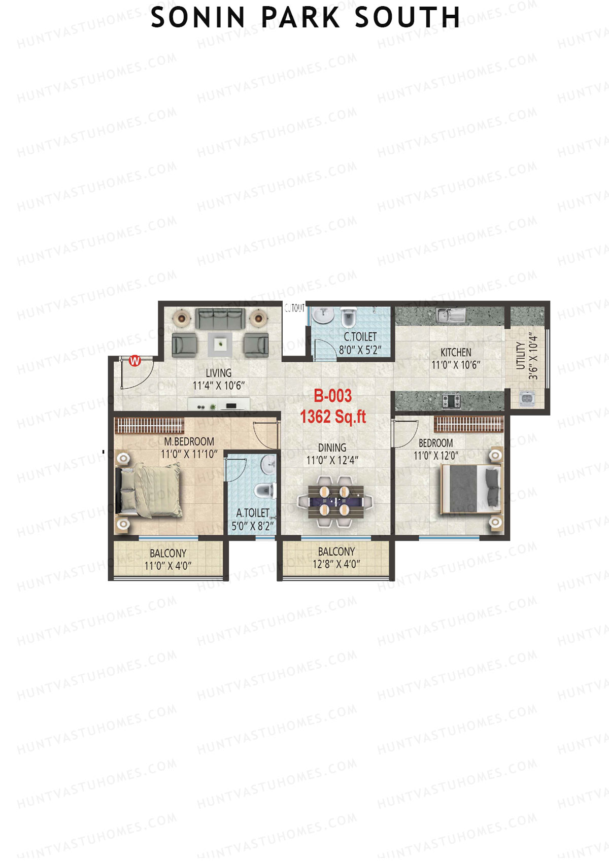 Sonin Park South Block B Unit 3 Floor Plan