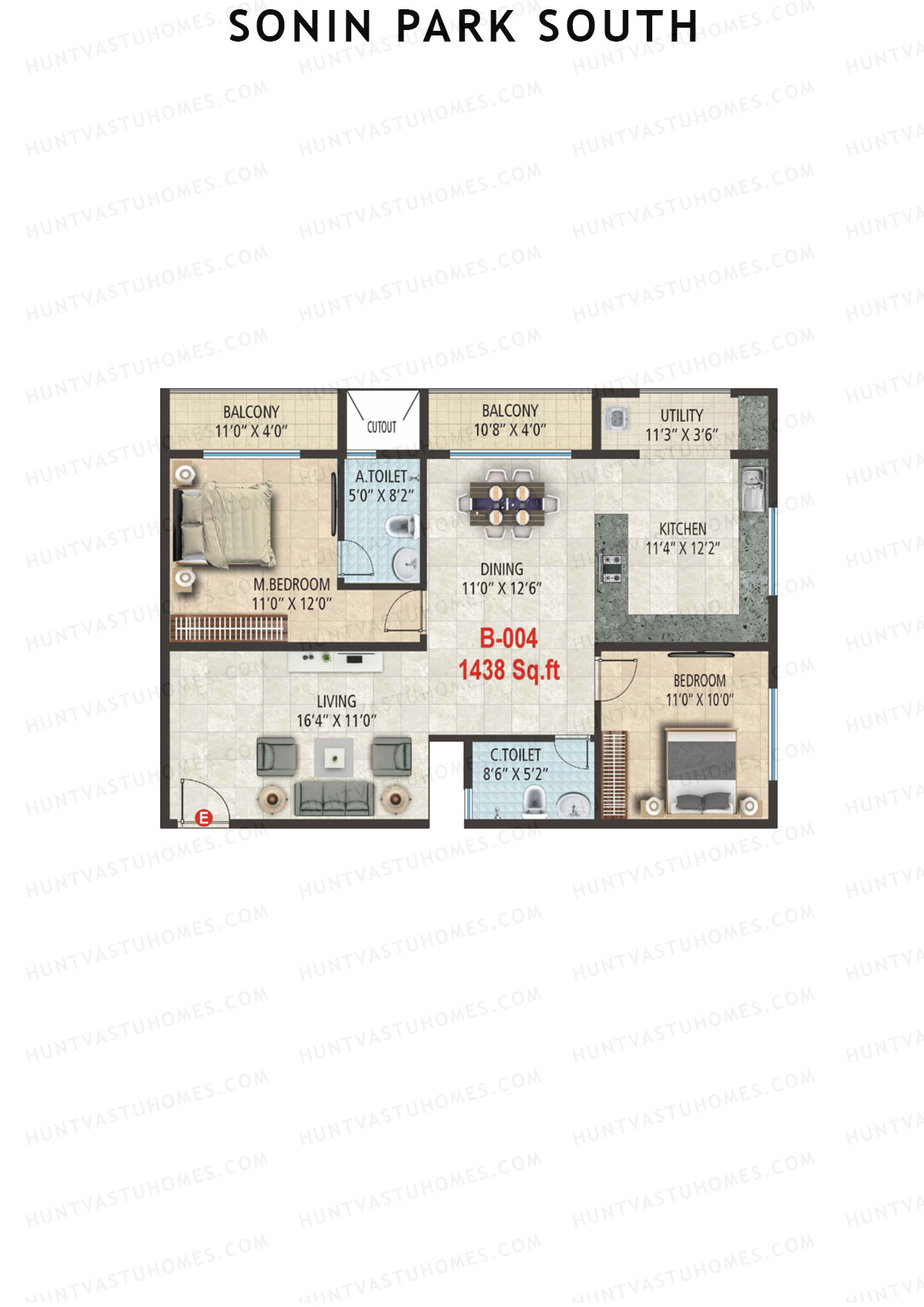 Sonin Park South Block B Unit 4 Floor Plan