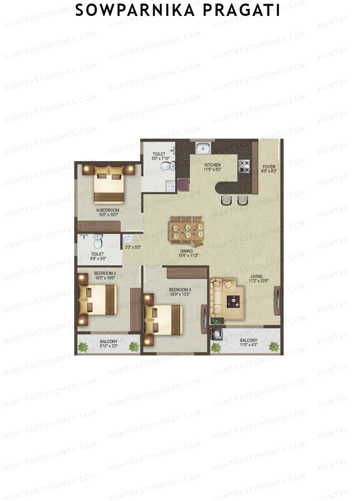 Sowparnika Pragati Block A Unit 10  Floor Plan