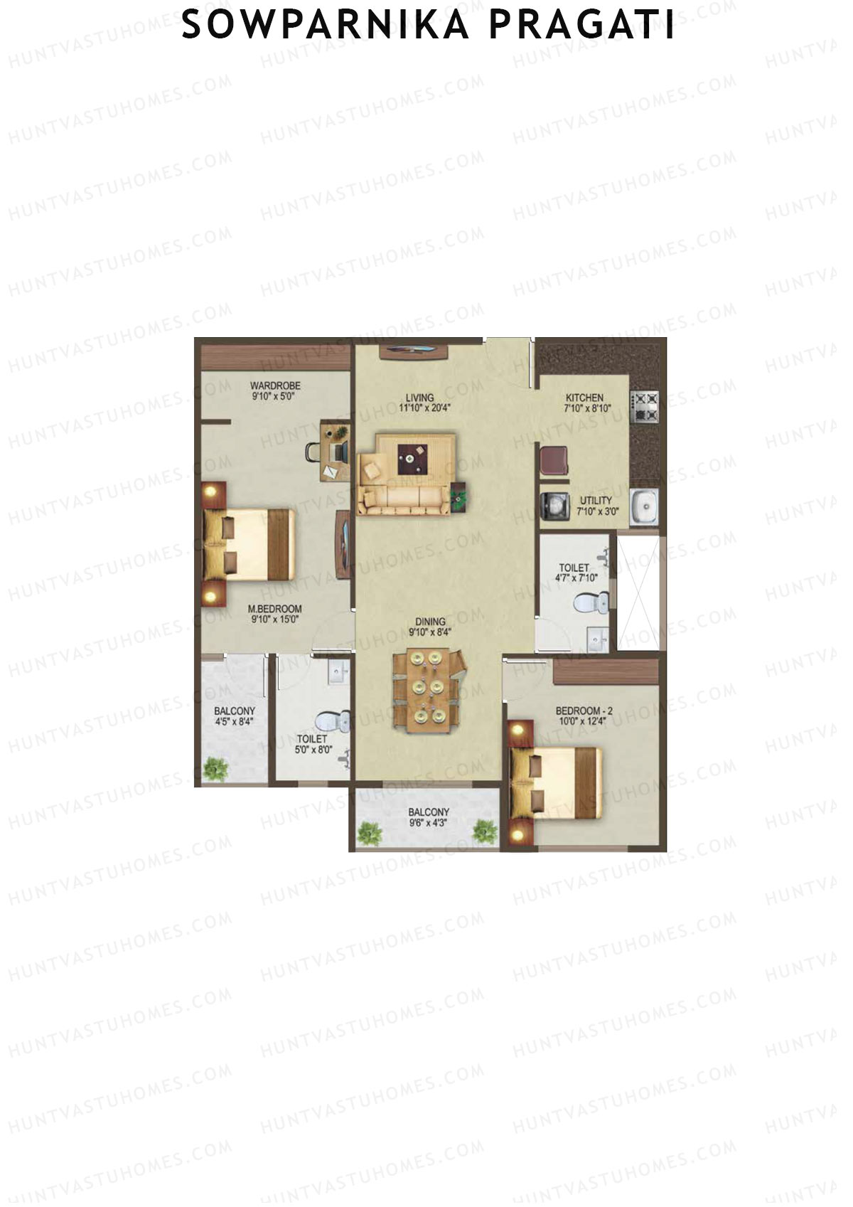 Sowparnika Pragati Block A Unit 11  Floor Plan