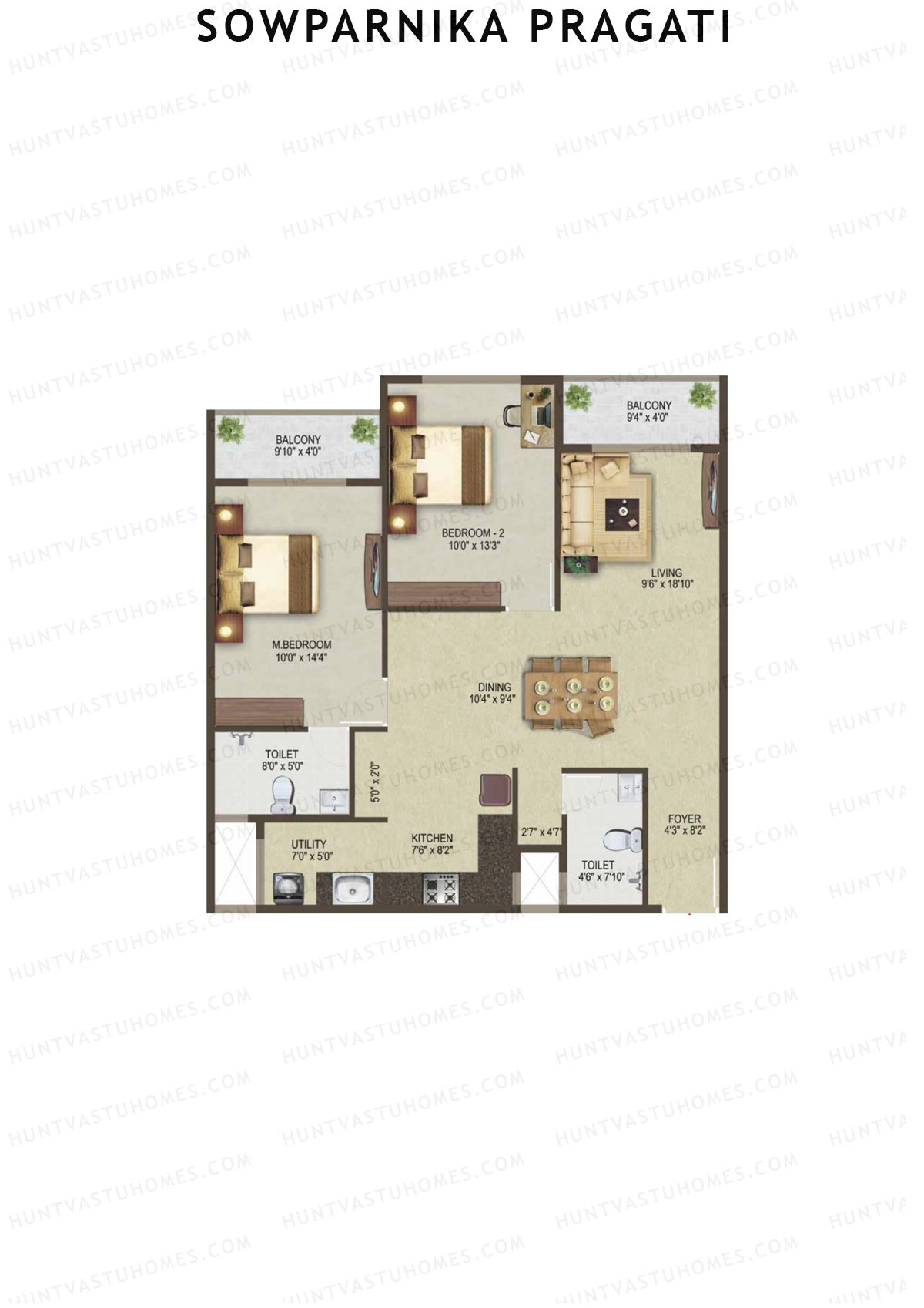 Sowparnika Pragati Block A Unit 14  Floor Plan