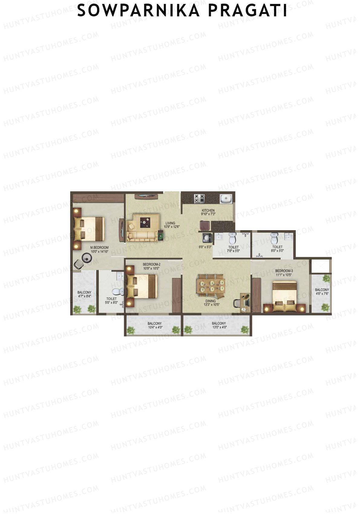 Sowparnika Pragati Block A Unit 17  Floor Plan