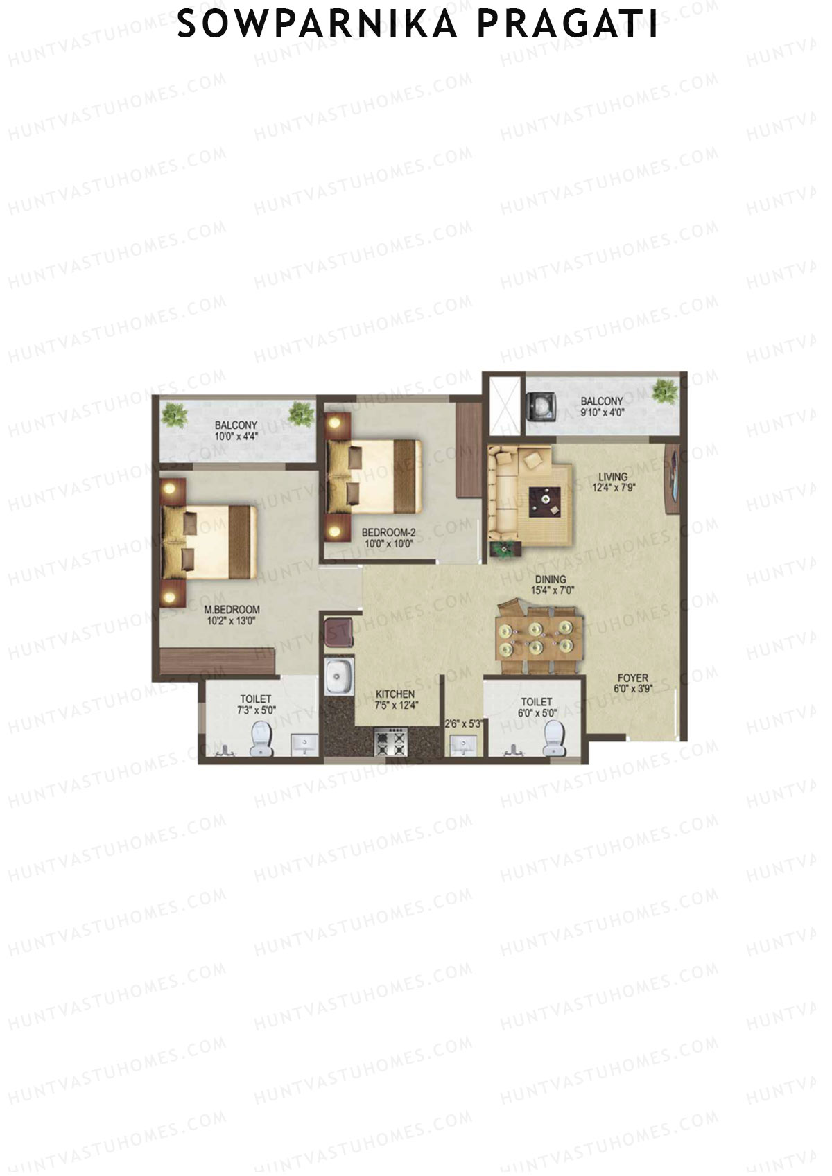 Sowparnika Pragati Block A Unit 1  Floor Plan