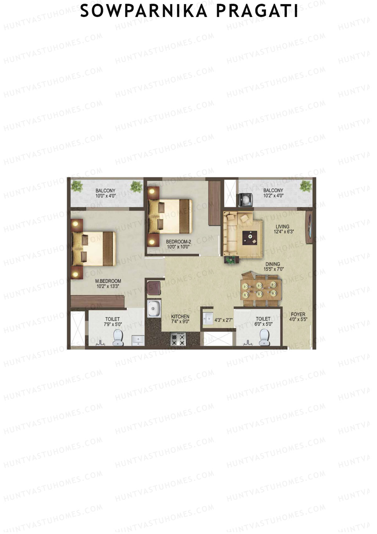Sowparnika Pragati Block A Unit 2  Floor Plan