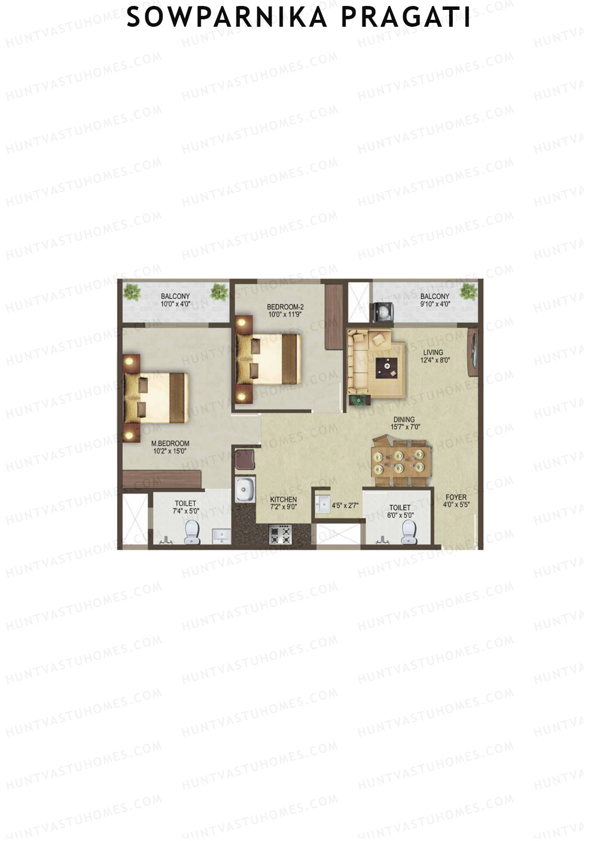 Sowparnika Pragati Block A Unit 3  Floor Plan