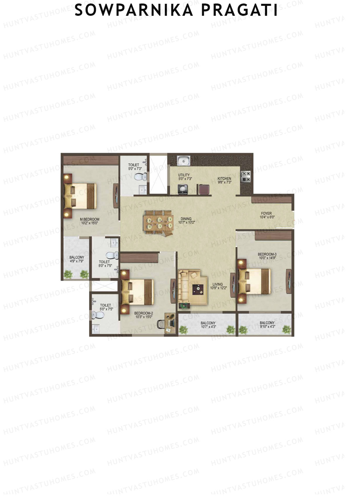 Sowparnika Pragati Block A Unit 5  Floor Plan