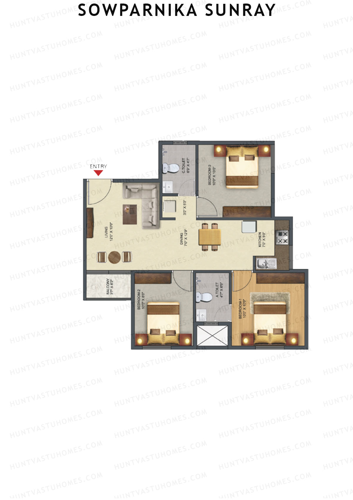 Sowparnika Sunray Block A Unit 14 Floor Plan