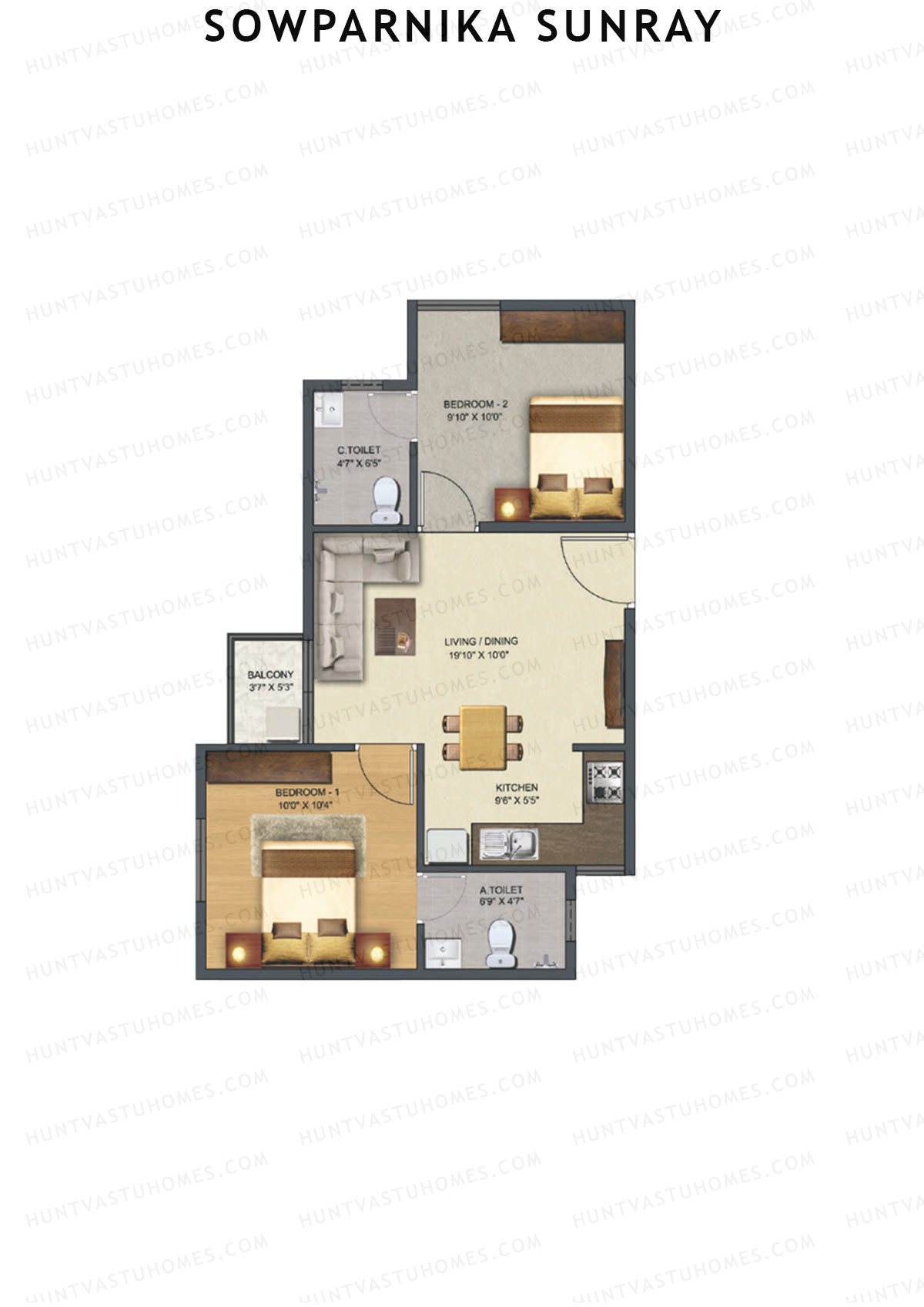 Sowparnika Sunray Block A Unit 1 Floor Plan