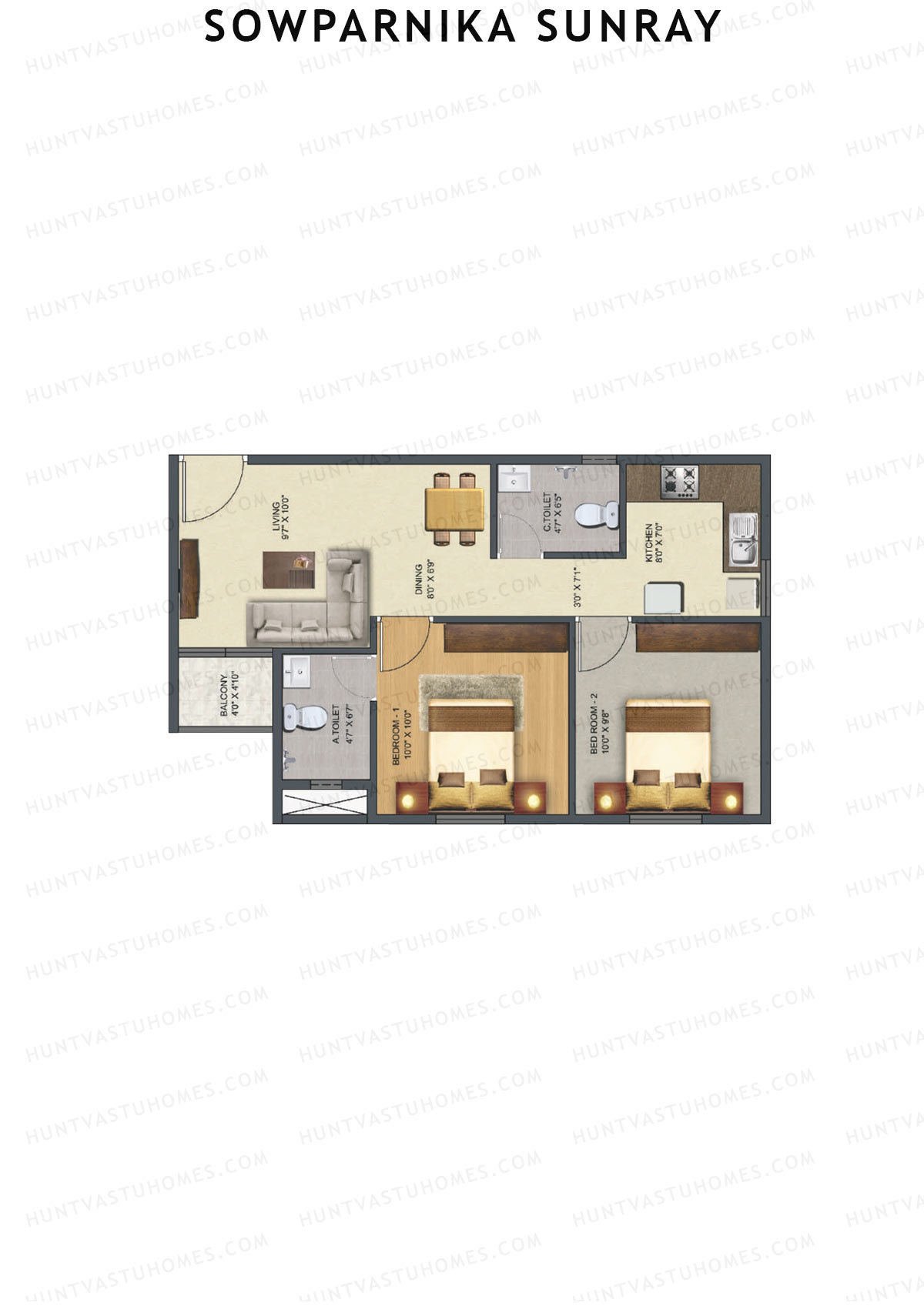 Sowparnika Sunray Block A Unit 21 Floor Plan