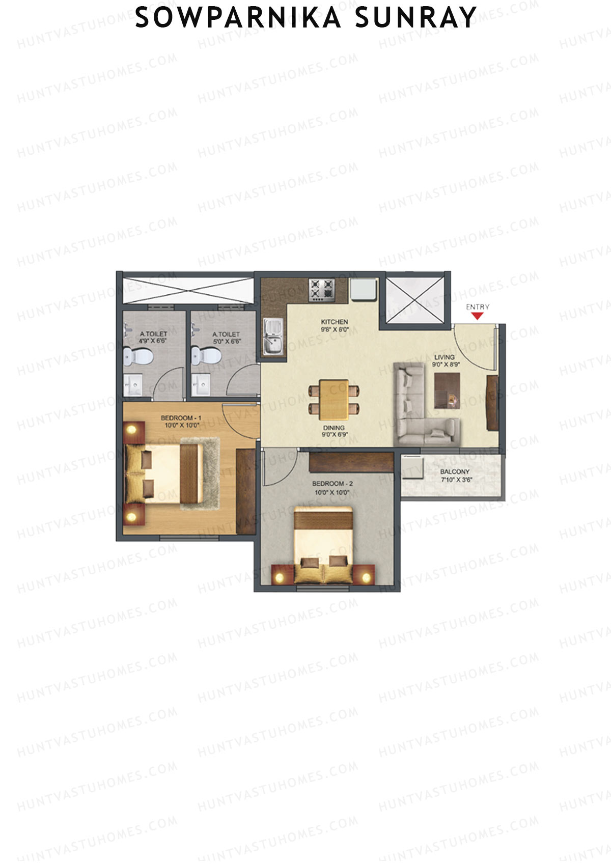 Sowparnika Sunray Block A Unit 25 Floor Plan
