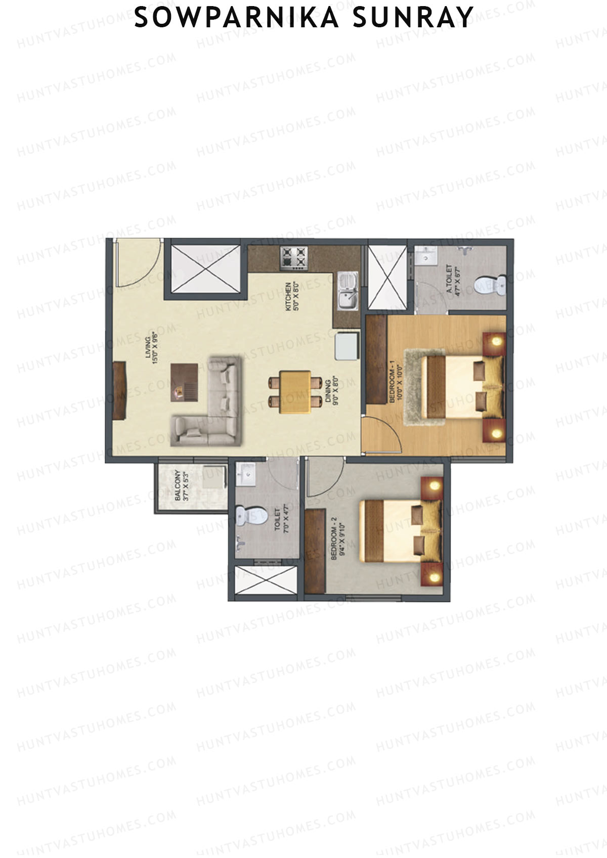 Sowparnika Sunray Block A Unit 26 Floor Plan