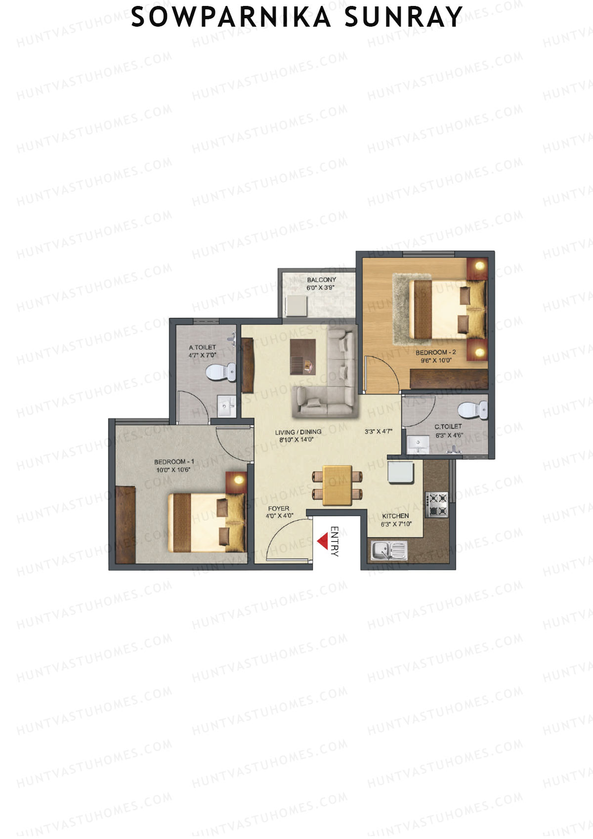 Sowparnika Sunray Block A Unit 2 Floor Plan