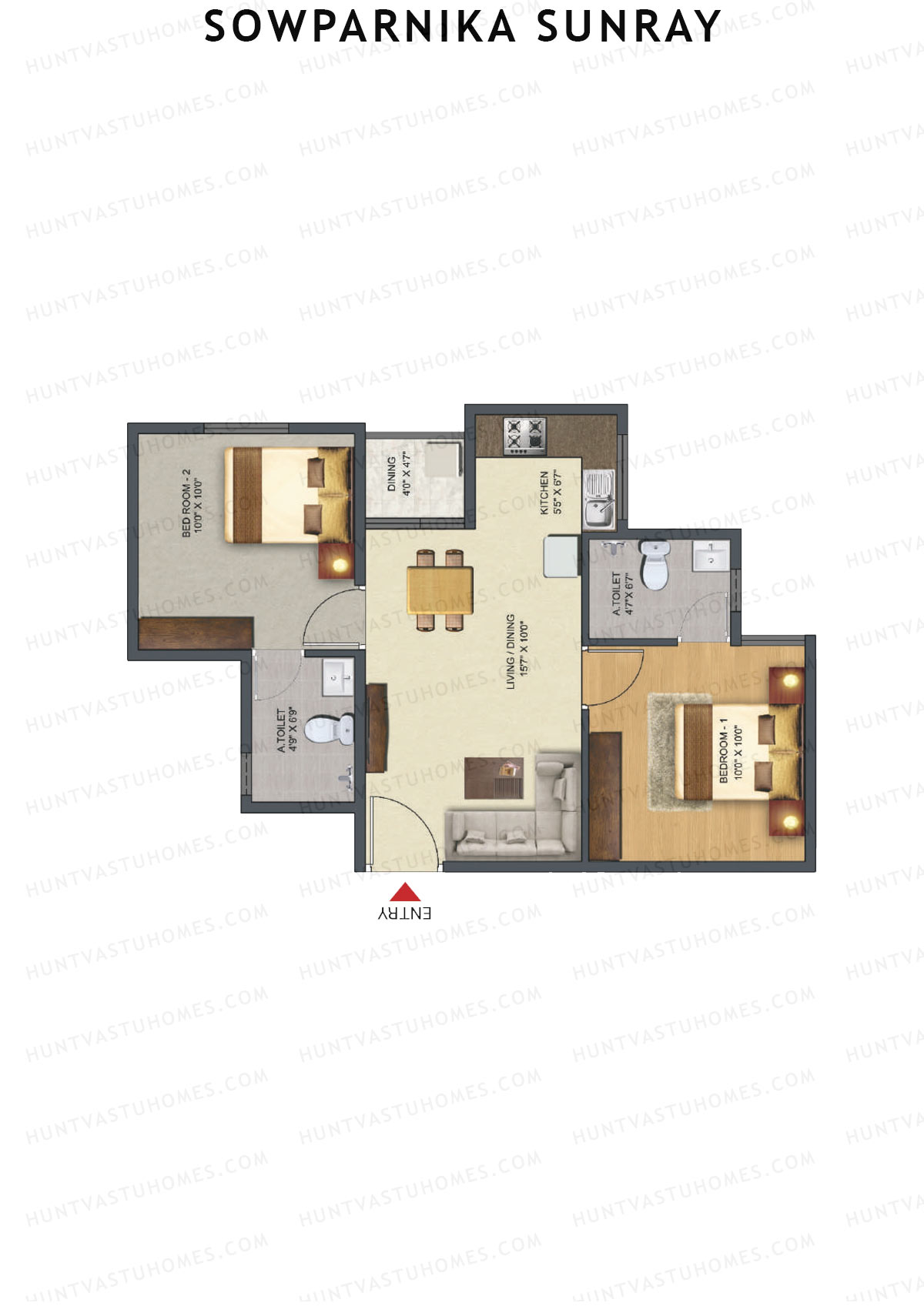 Sowparnika Sunray Block A Unit 6 Floor Plan