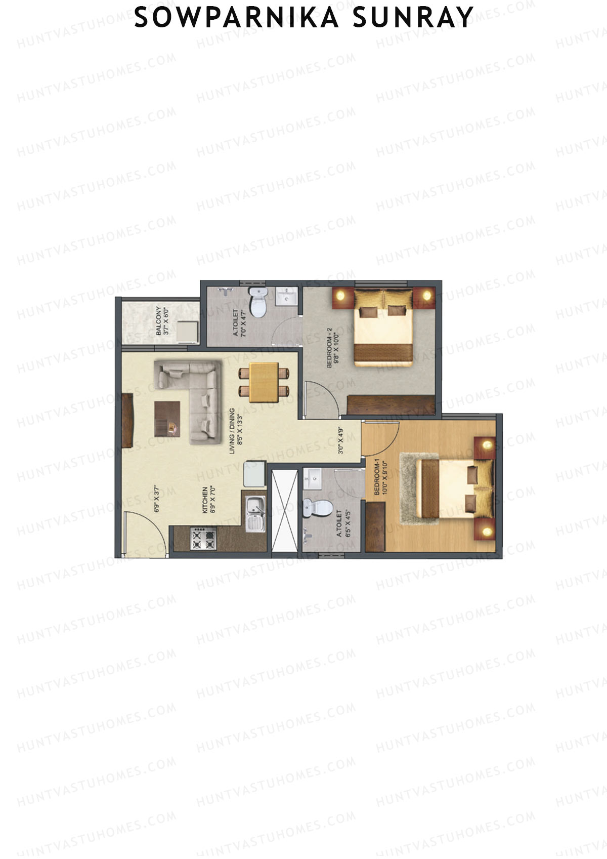 Sowparnika Sunray Block A Unit 8 Floor Plan