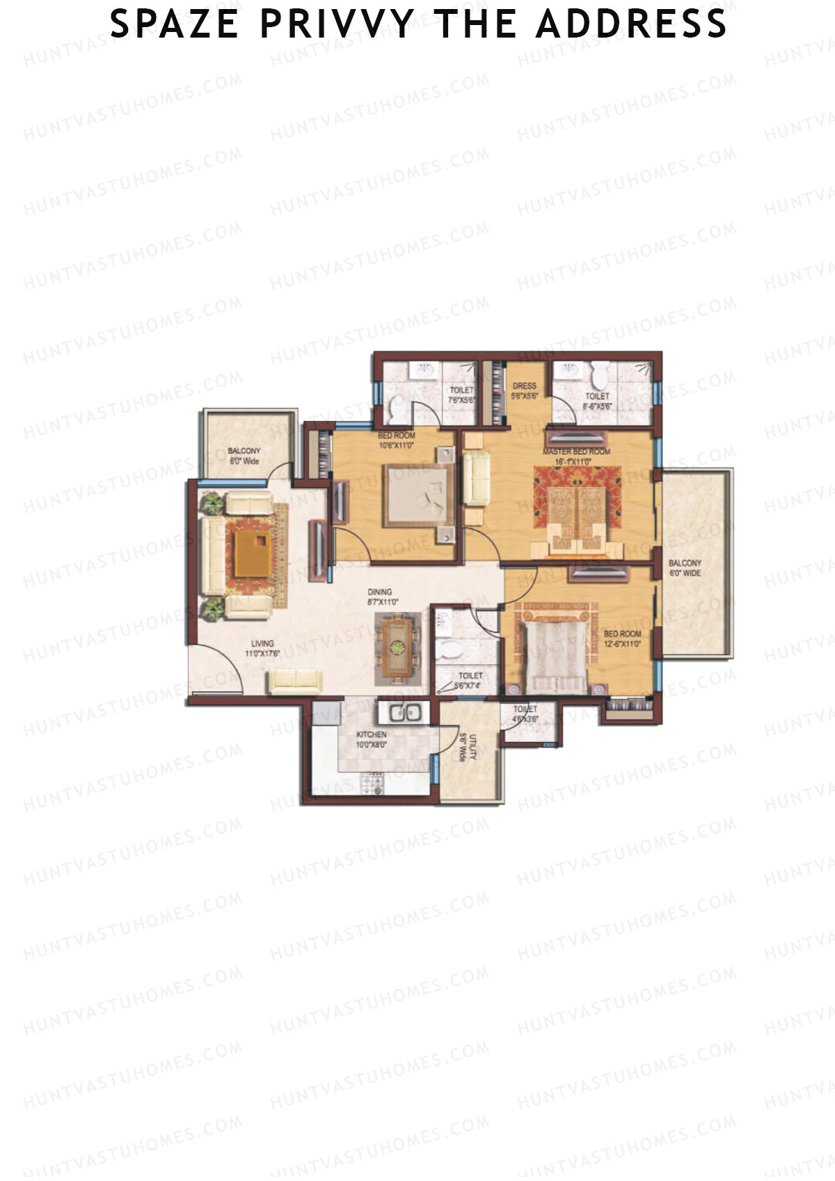 Spaze Privvy The Address Tower B Unit 3 Floor Plan