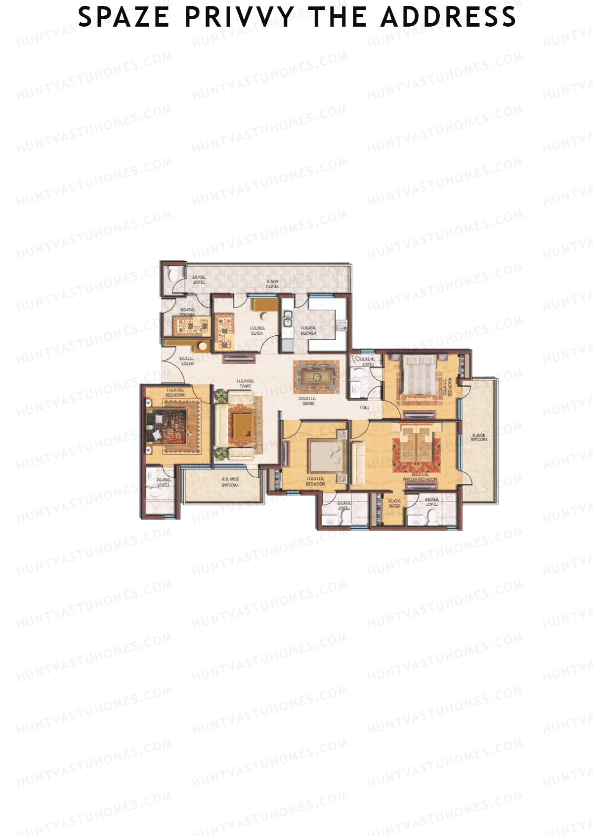Spaze Privvy The Address Tower E Unit 1 Floor Plan