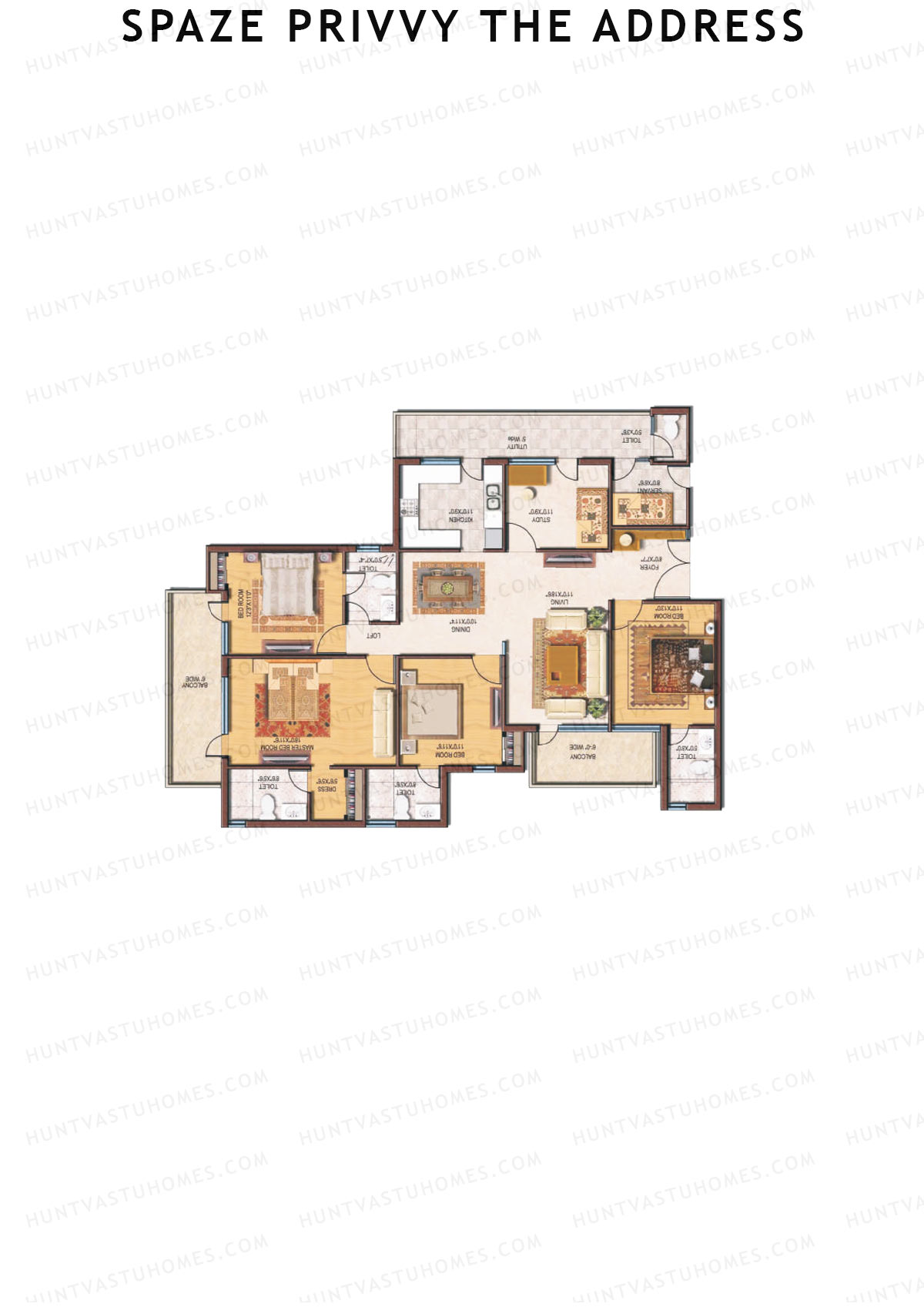 Spaze Privvy The Address Tower F Unit 3 Floor Plan