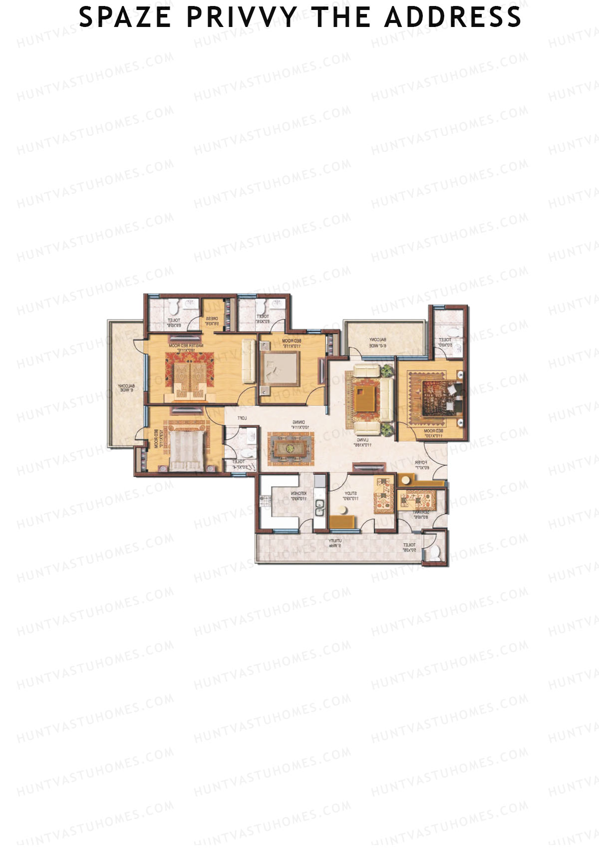 Spaze Privvy The Address Tower H Unit 3 Floor Plan