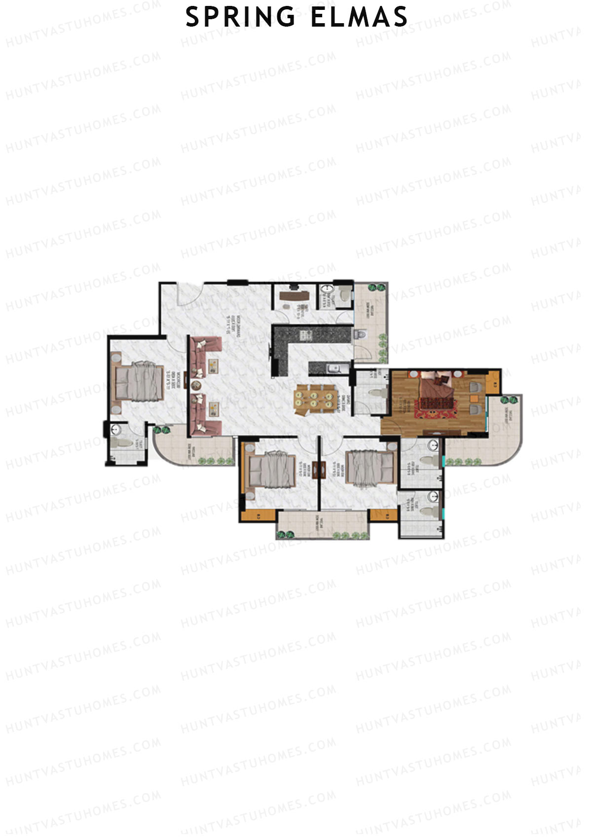 Spring Elmas Tower A Unit 1 (Type 1) Floor Plan