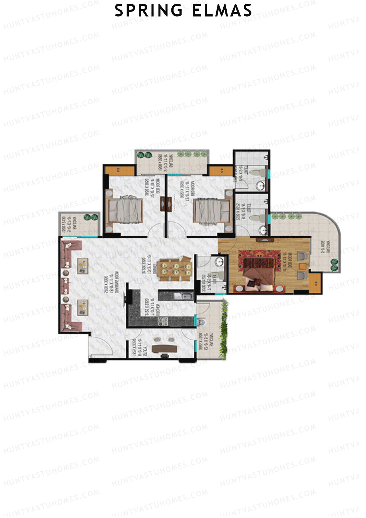 Spring Elmas Tower A Unit 4 (Type 2) Floor Plan