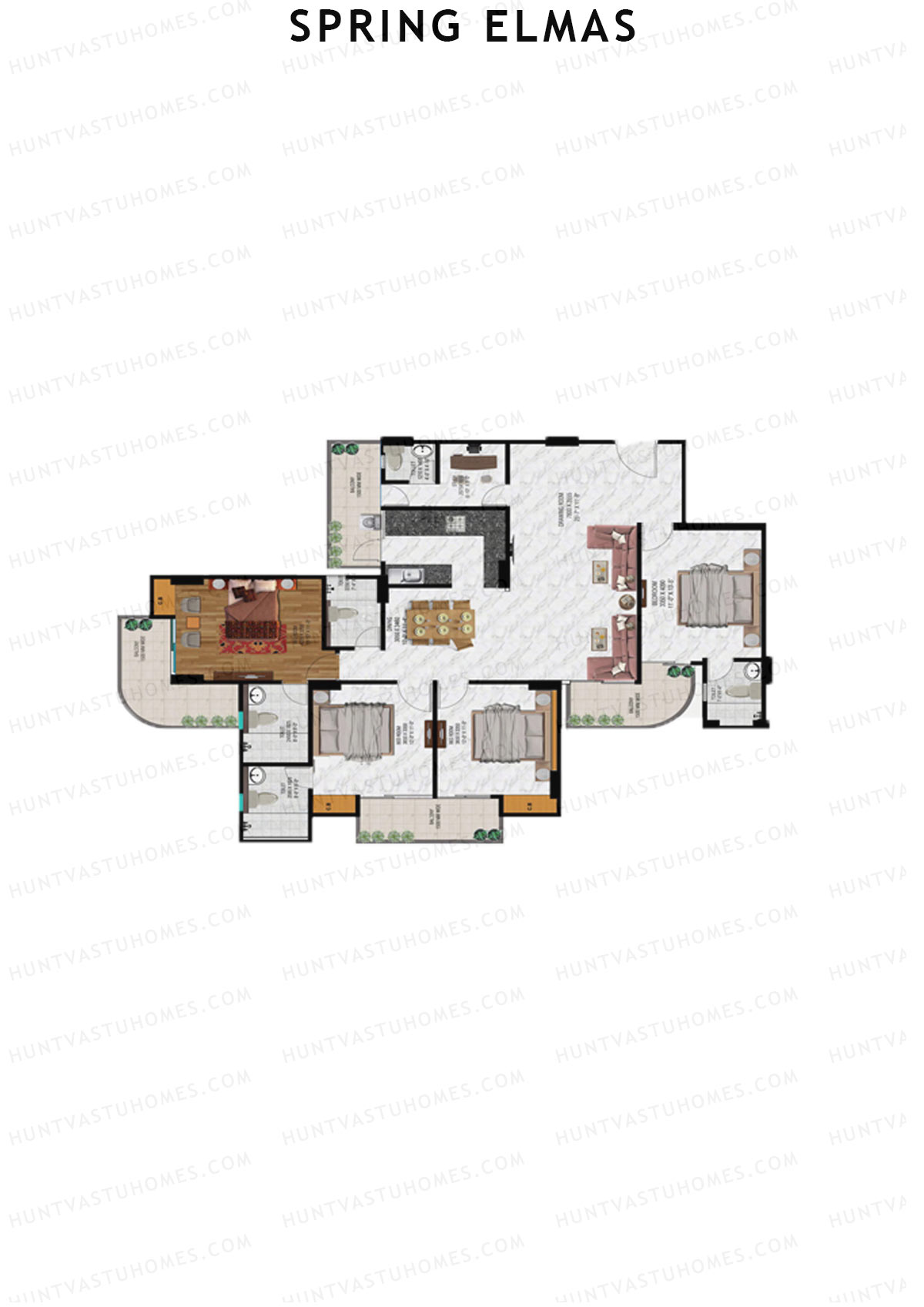 Spring Elmas Tower D Unit 2 (Type 1) Floor Plan