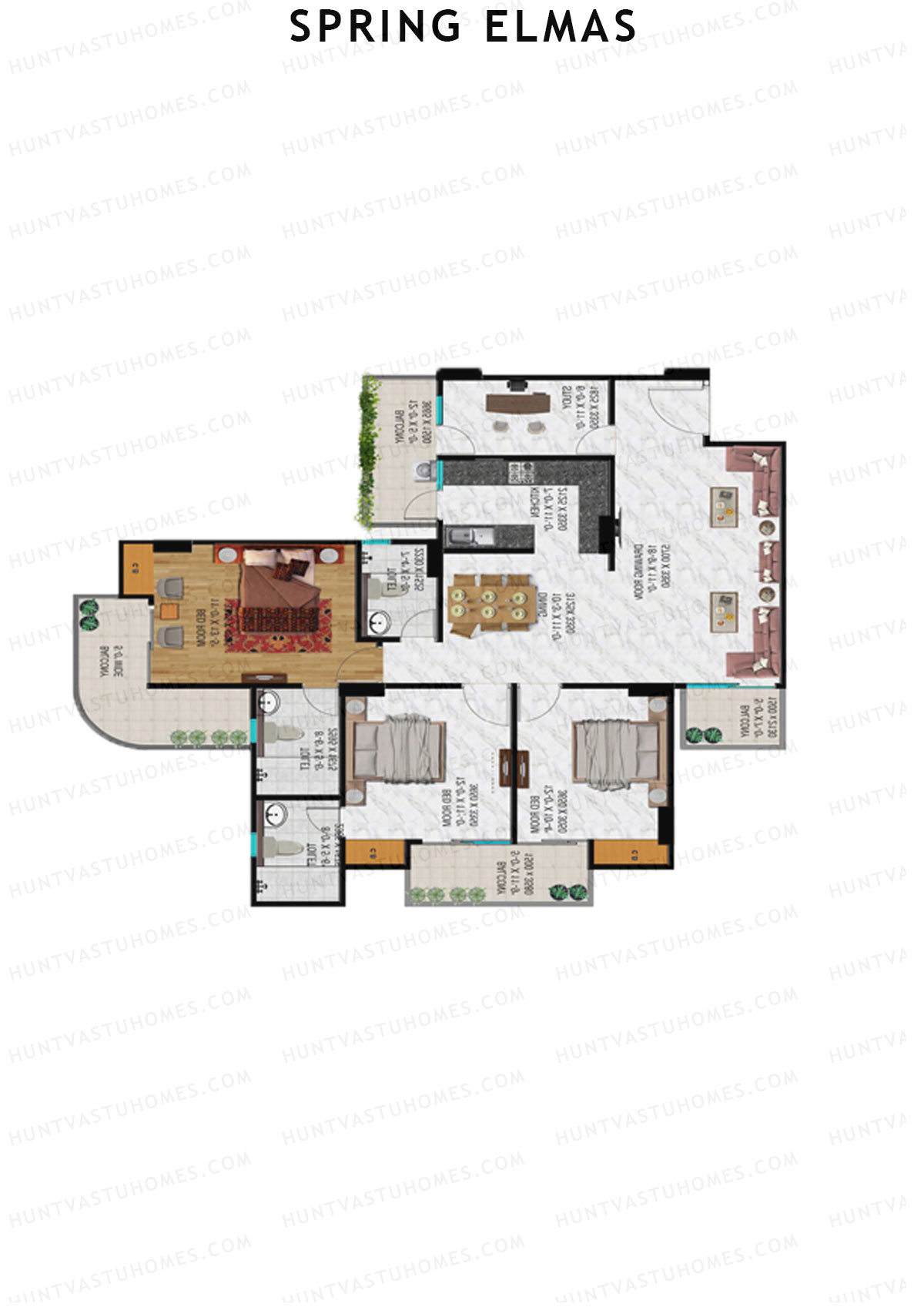 Spring Elmas Tower E Unit 2 (Type 2) Floor Plan