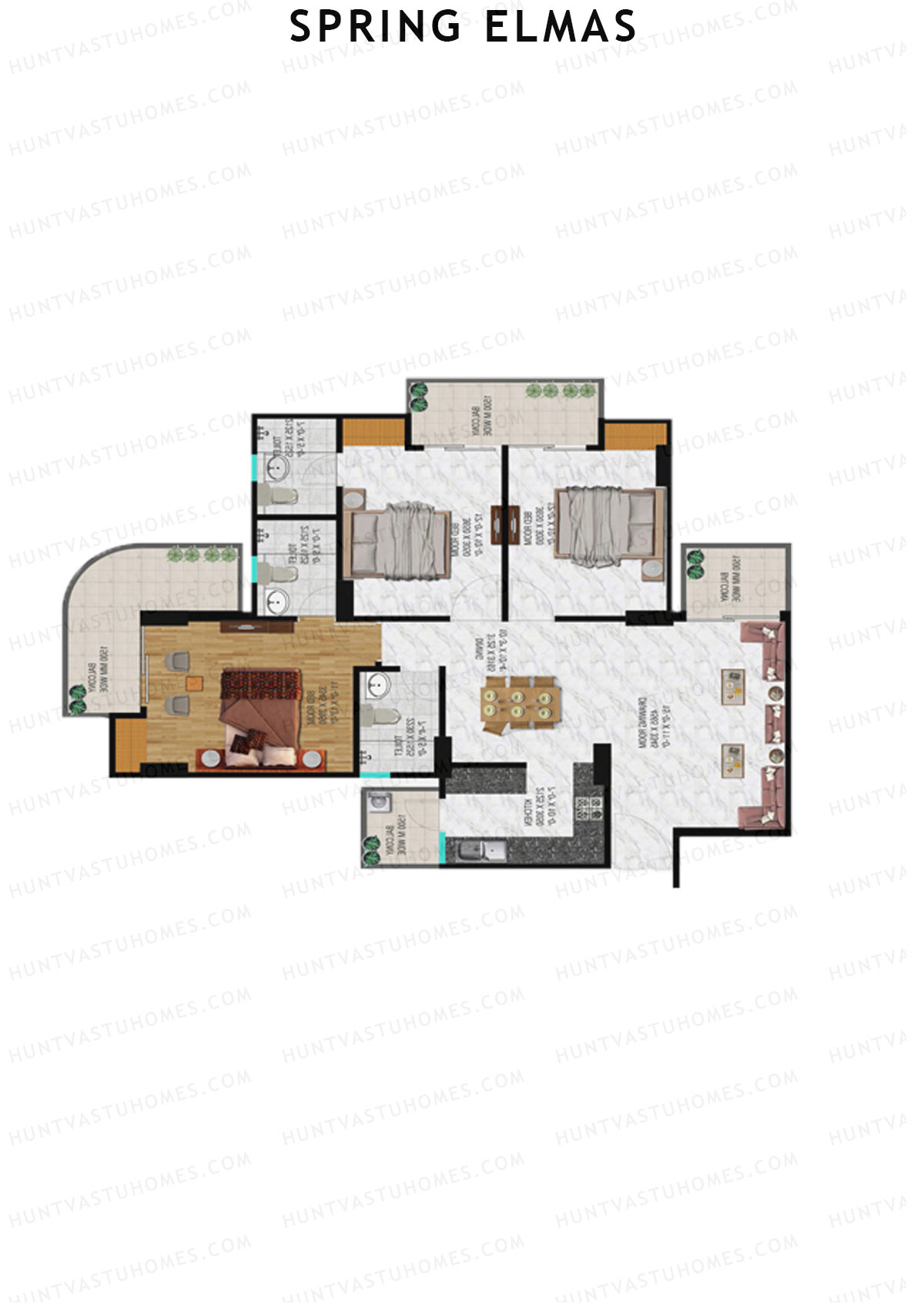 Spring Elmas Tower F Unit 3 (Type 5) Floor Plan