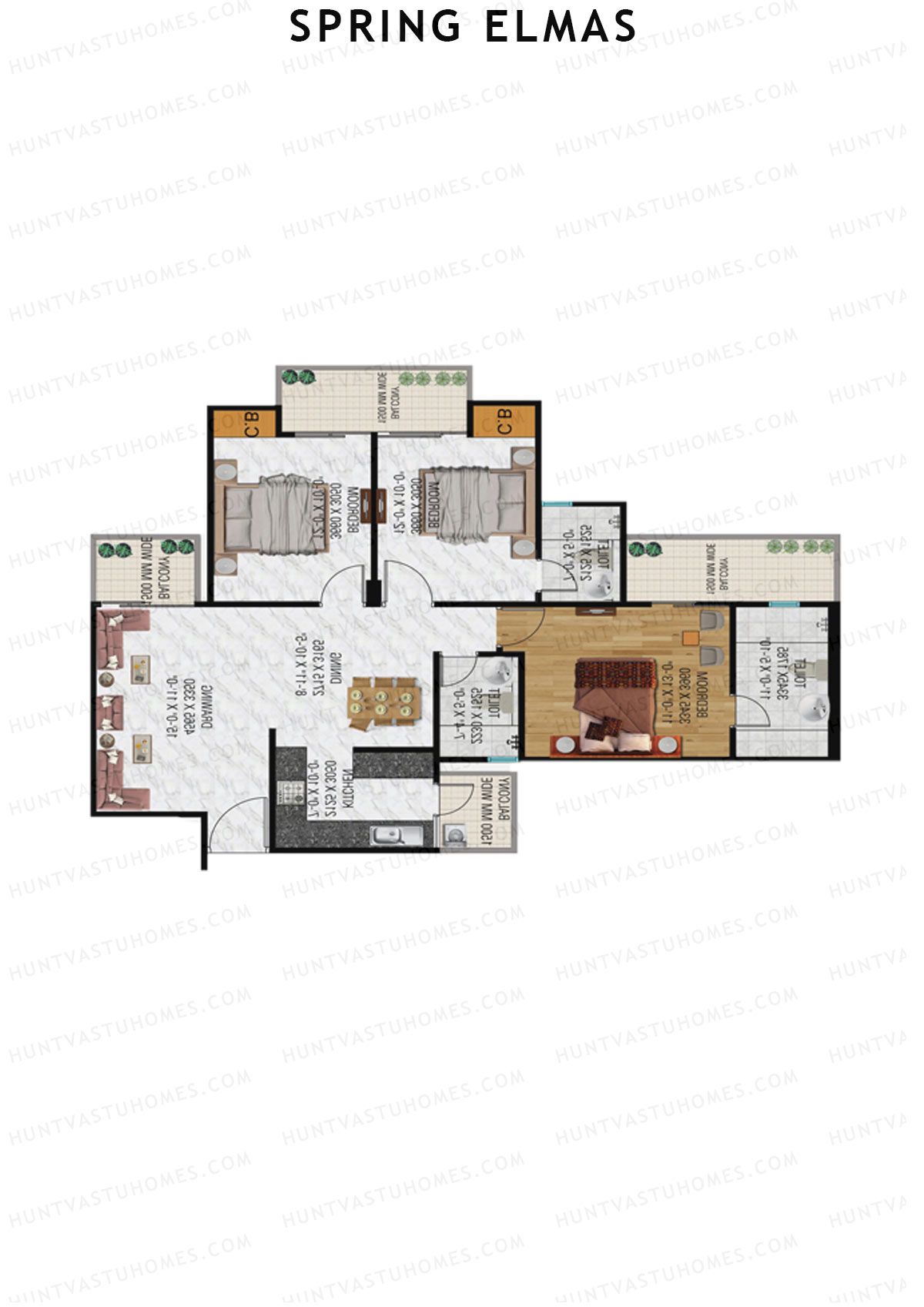 Spring Elmas Tower F Unit 4 (Type 4) Floor Plan
