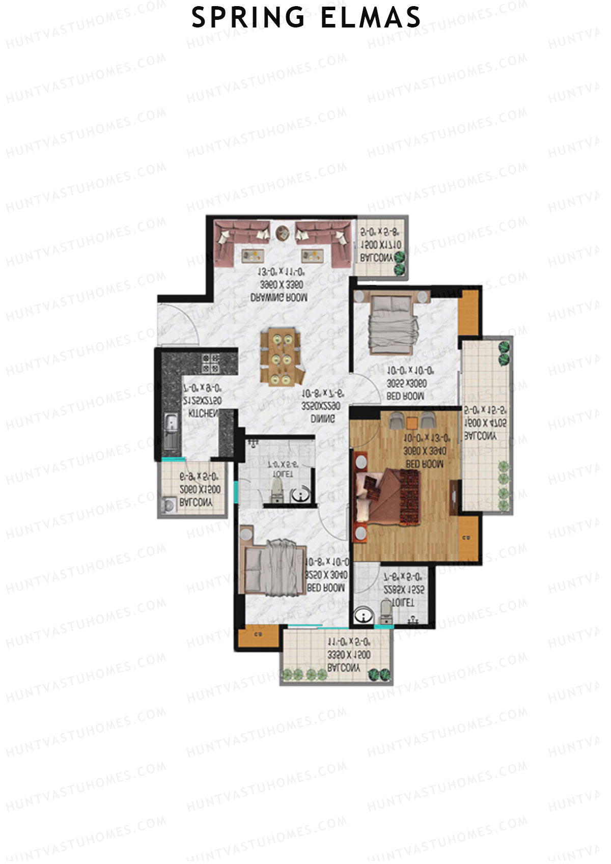 Spring Elmas Tower G Unit 1 (Type 6) Floor Plan