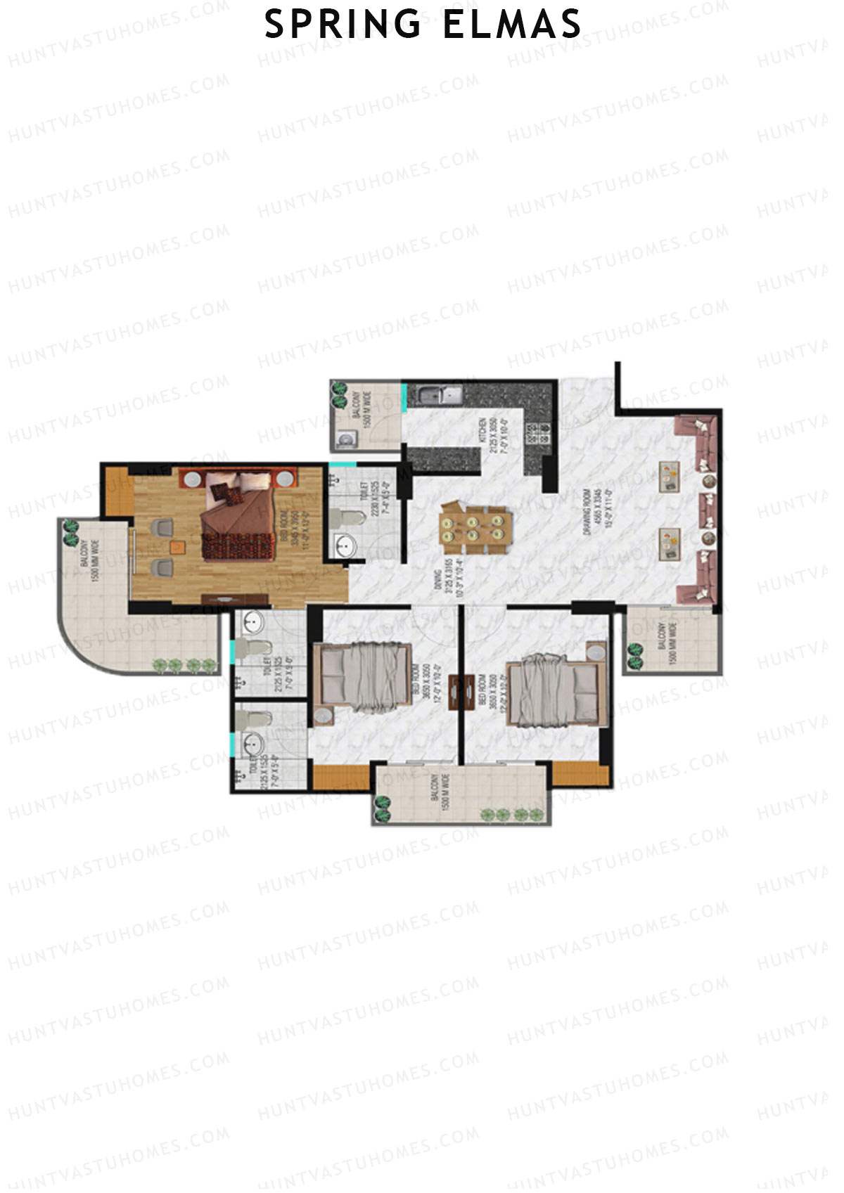 Spring Elmas Tower H Unit 2 (Type 5) Floor Plan